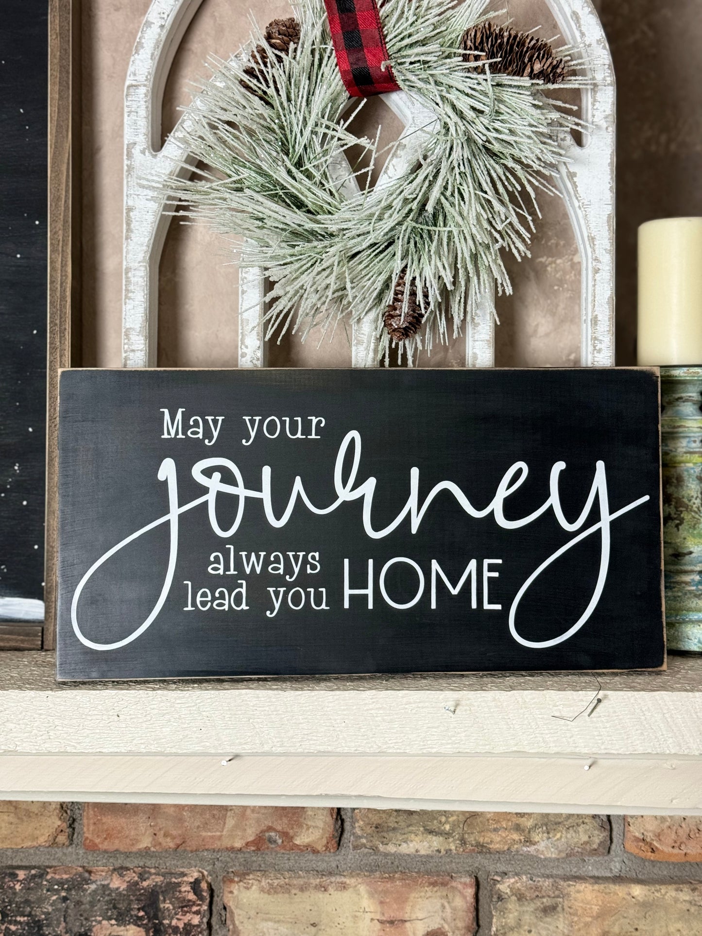 MAY YOUR JOURNEY ALWAYS LEAD YOU HOME - WOOD SIGN