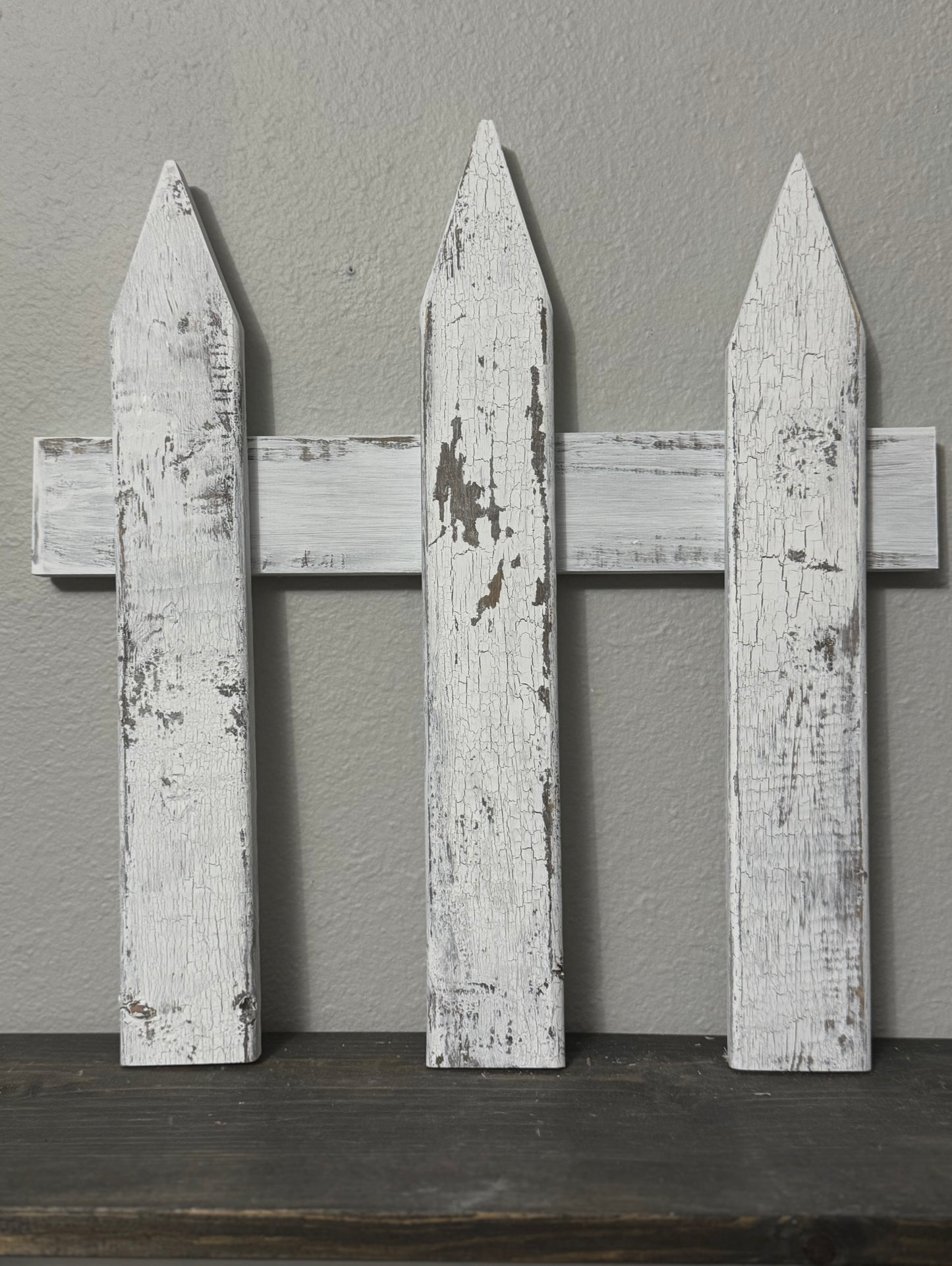 Handmade Mini Picket Fence – Distressed Barnwood Accent Piece for Rustic Displays