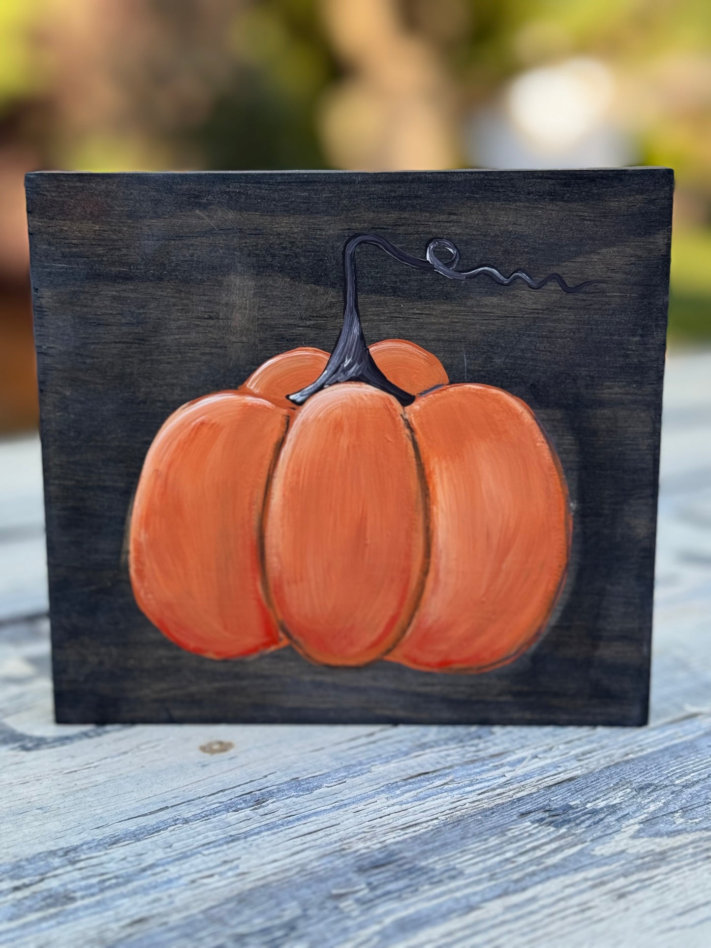 A THRILL OF HOPE THE WEARY WORLD REJOICES/HAND PAINTED PUMPKIN - CHRISTMAS WOOD SIGN