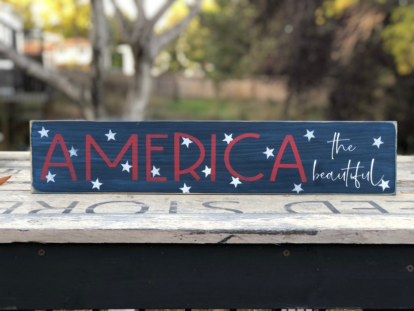AMERICA THE BEAUTIFUL - WOOD SIGN