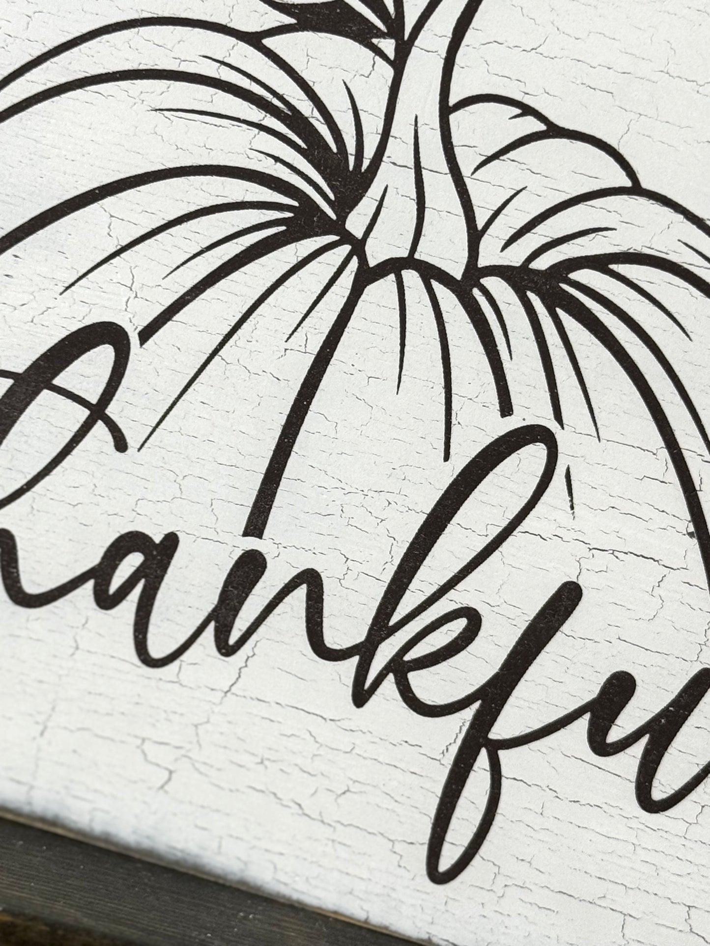 THANKFUL - CRACKLE FINISH WOOD SIGN