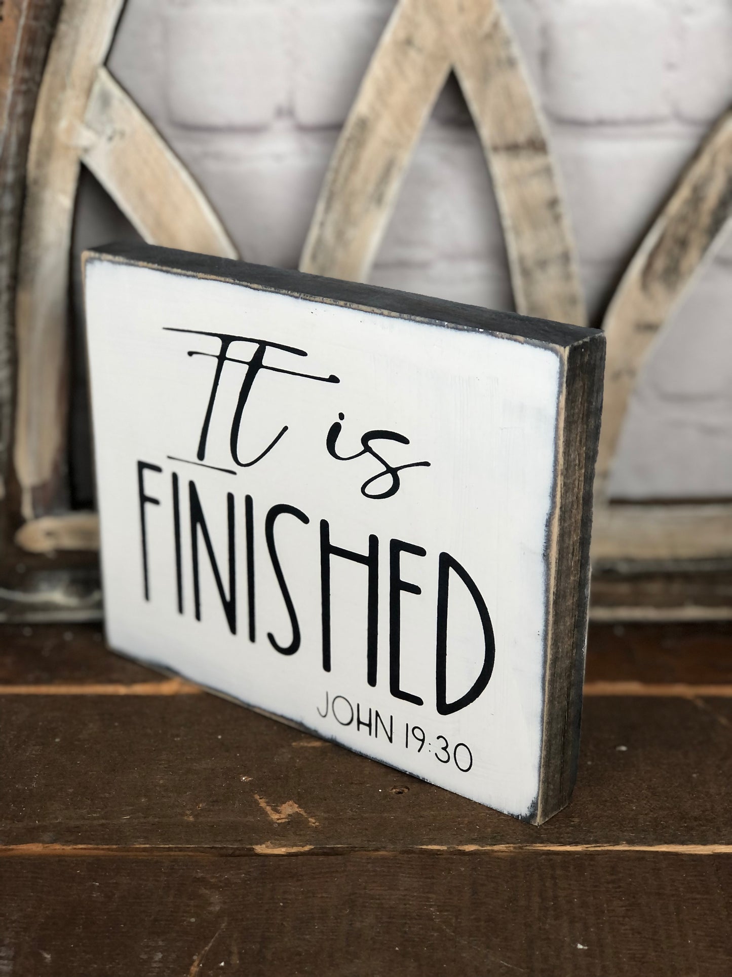 IT IS FINISHED/ THE SECRET TO A CLEAN KITCHEN IS TO NOT COOK EVER- DOUBLE SIDED WOOD SIGN