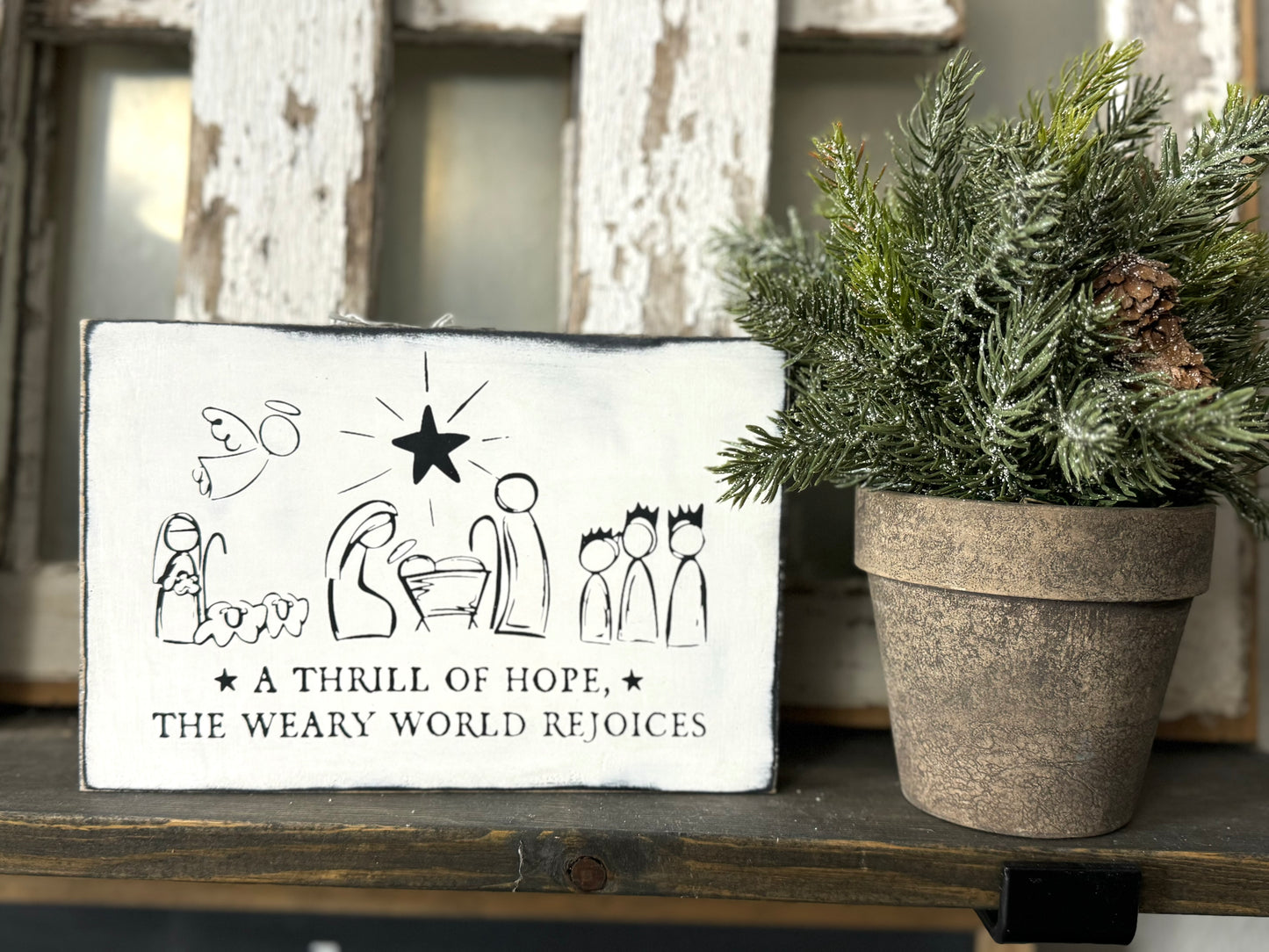 NATIVITY SCENE WOOD SIGN
