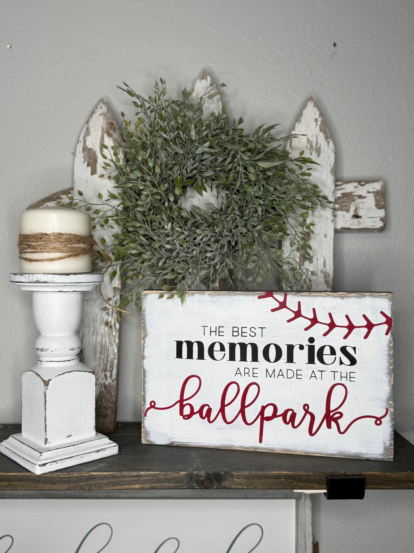 THE BEST MEMORIES ARE MADE AT THE BALLPARK- WOOD SIGN