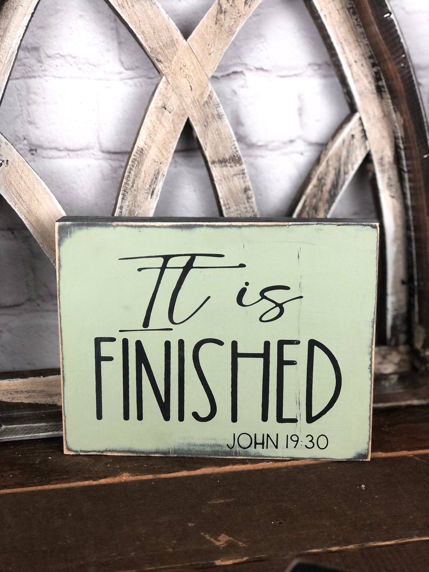 IT IS FINISHED/ THE SECRET TO A CLEAN KITCHEN IS TO NOT COOK EVER- DOUBLE SIDED WOOD SIGN