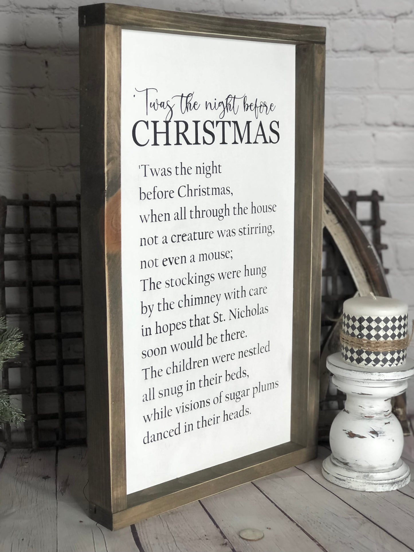 TWAS THE NIGHT BEFORE CHRISTMAS AND ALL THROUGH THE HOUSE -WOOD SIGN