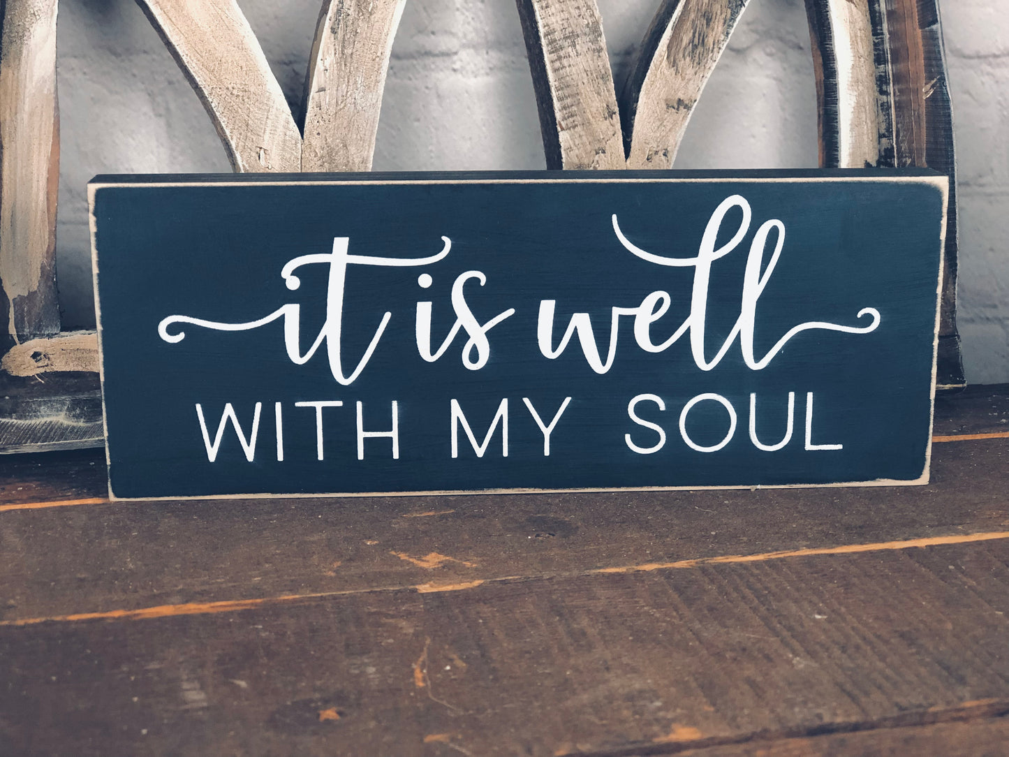 IT IS FINISHED/ IT IS WELL WITH MY SOUL OR LOVE DAISY- DOUBLE SIDED WOOD SIGN