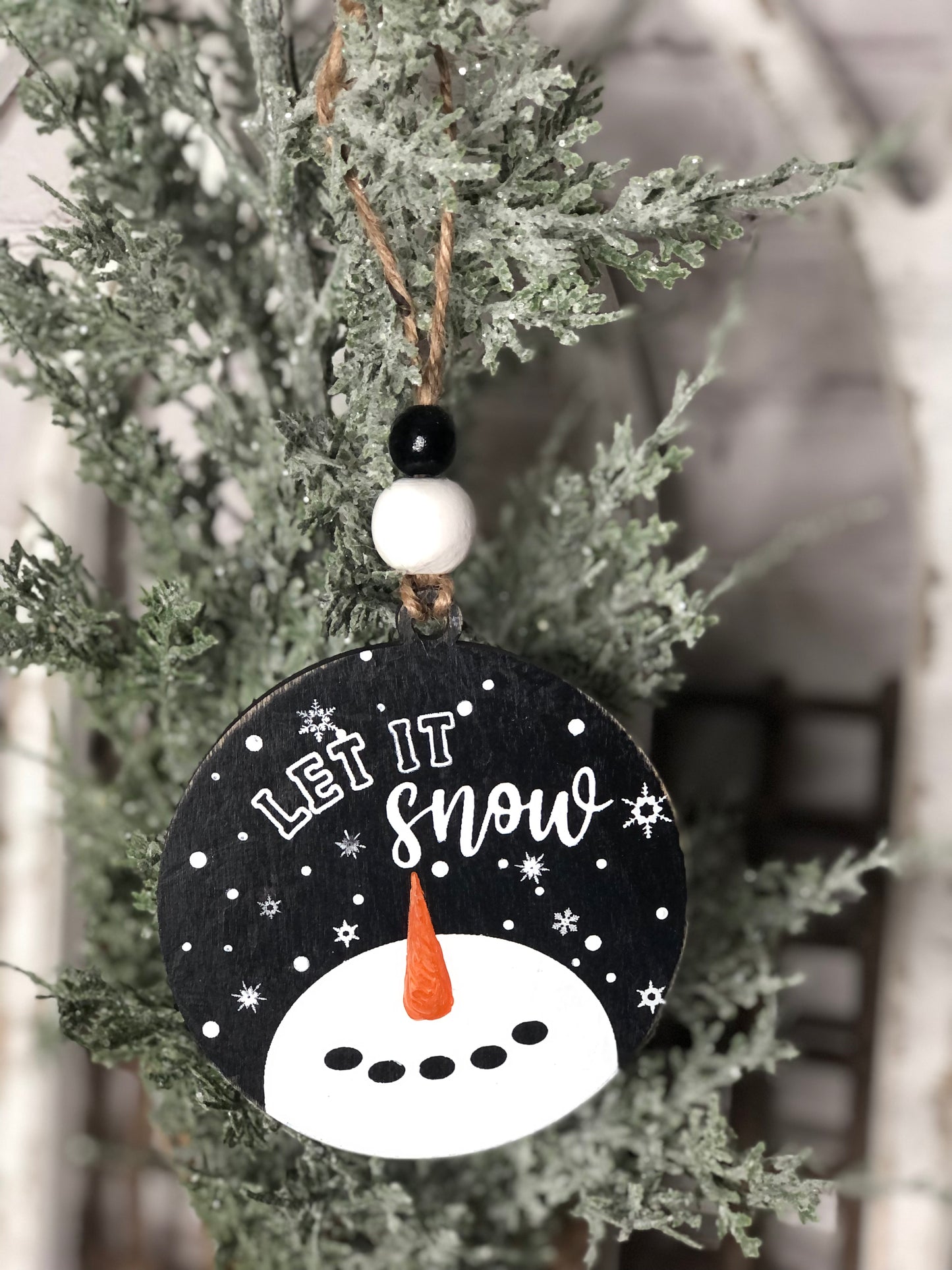 CHRISTMAS ORNAMENT- LET IT SNOW SNOWMAN ORNAMENT