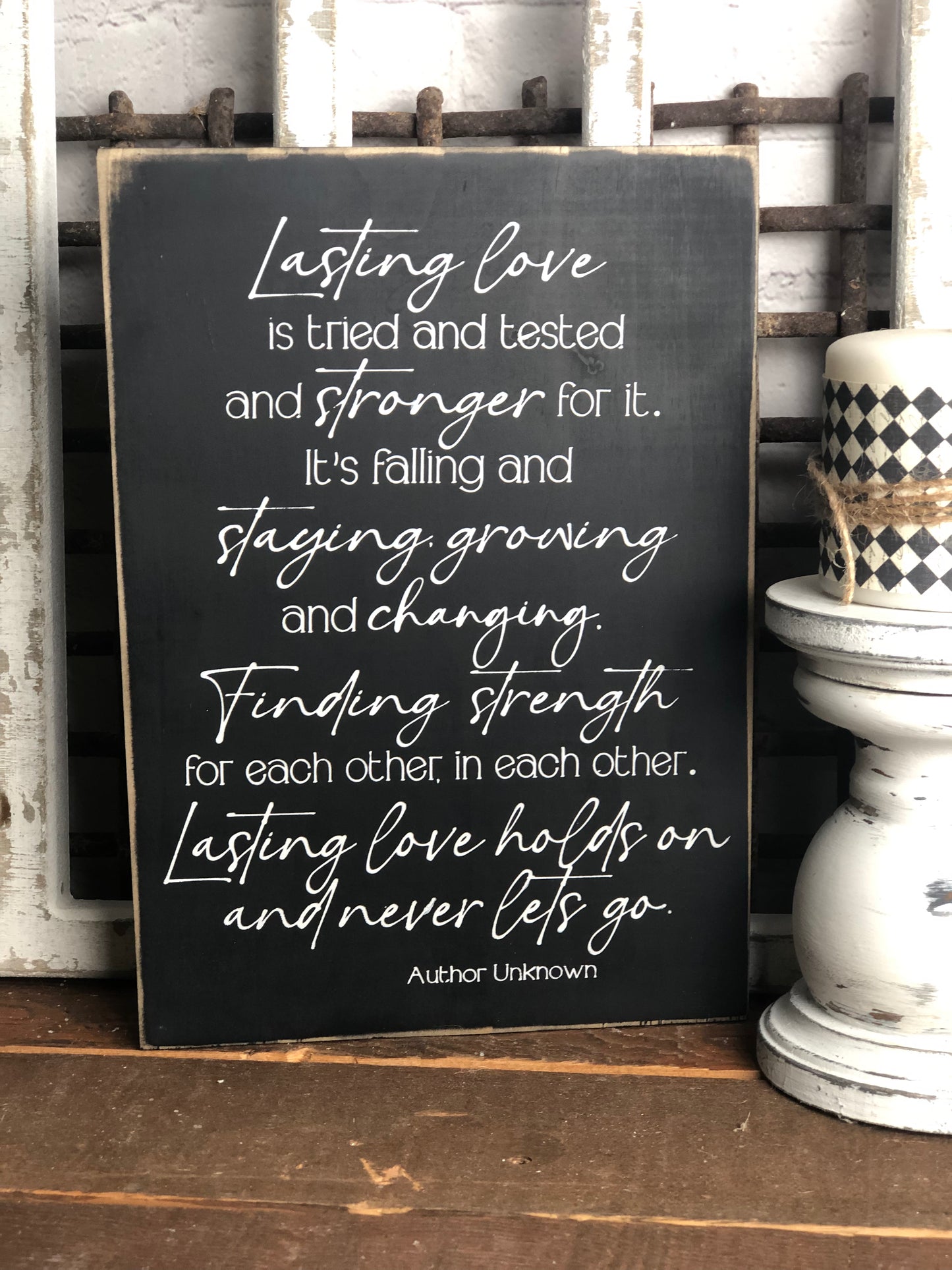 LASTING LOVE IS TRIED AND TESTED - WOOD SIGN