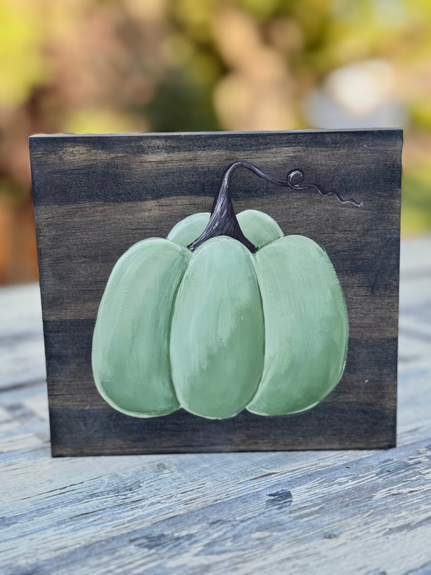 A THRILL OF HOPE THE WEARY WORLD REJOICES/HAND PAINTED PUMPKIN - CHRISTMAS WOOD SIGN