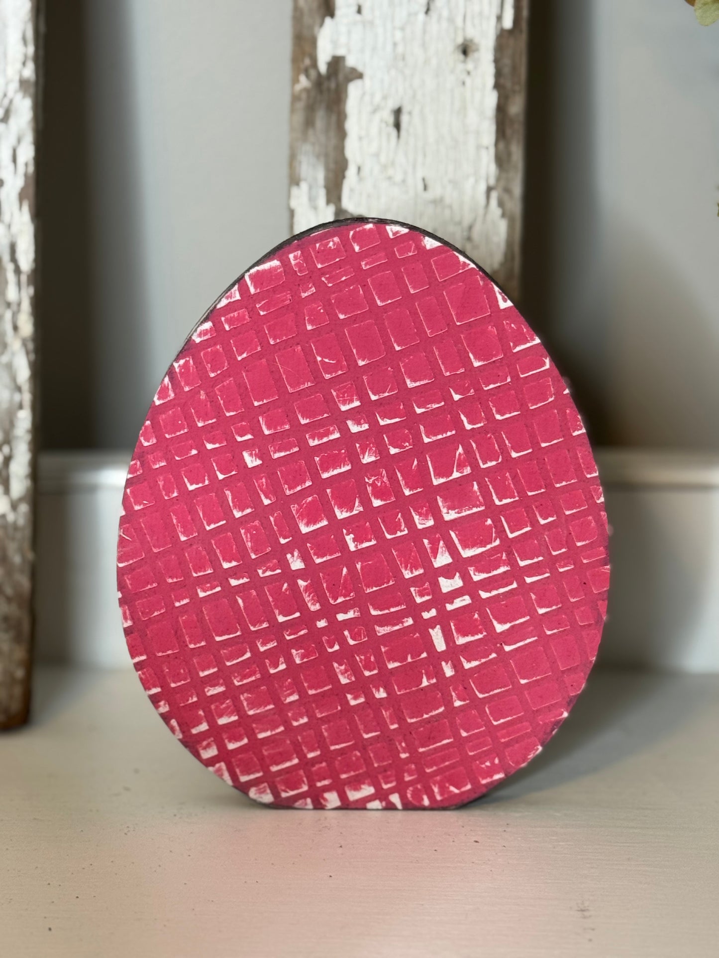 Hand-Painted Wooden Standing Easter Eggs – Unique Spring Decor, Tiered Tray & Easter Basket Filler