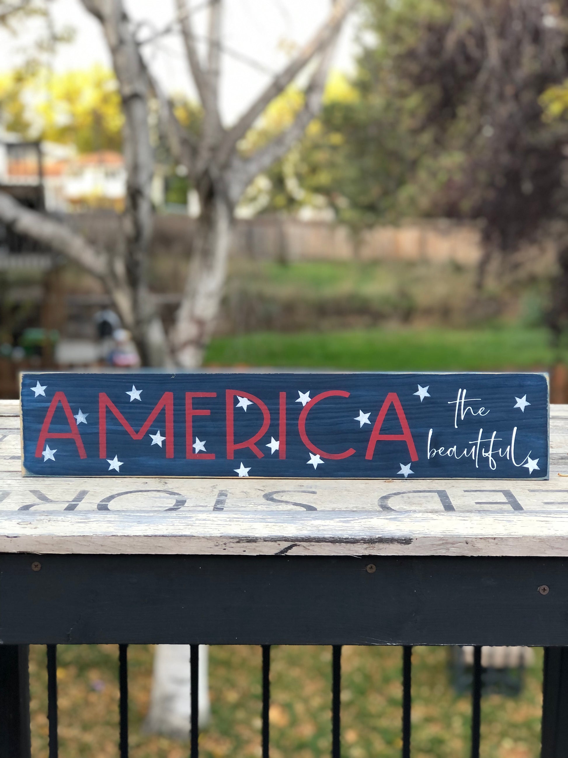 AMERICA THE BEAUTIFUL - WOOD SIGN – The Farmers Daughters and Co