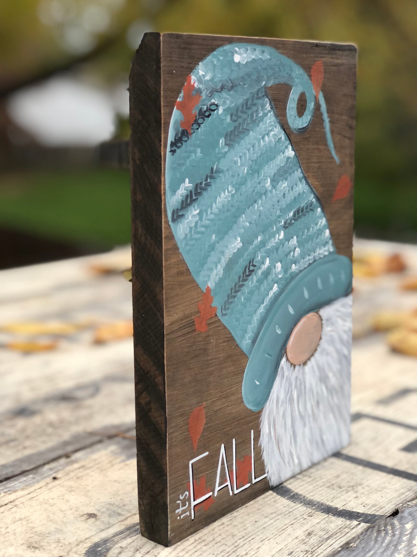 FALL HANDPAINTED GNOME - WOOD SIGN-LIMITED EDITION