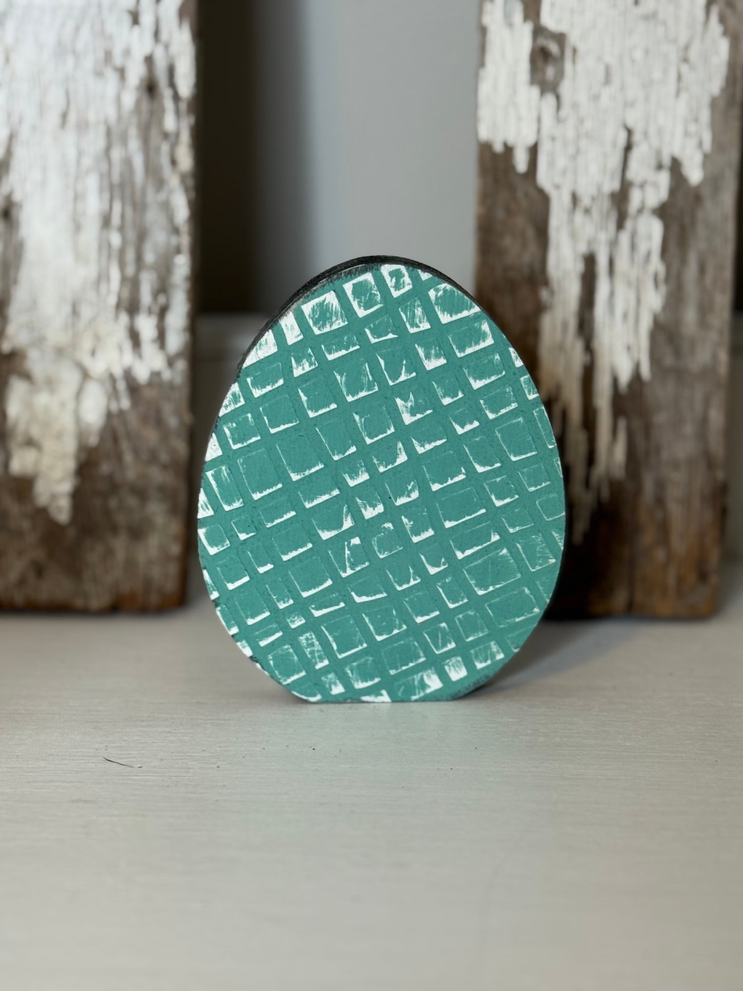 Hand-Painted Wooden Standing Easter Eggs – Unique Spring Decor, Tiered Tray & Easter Basket Filler