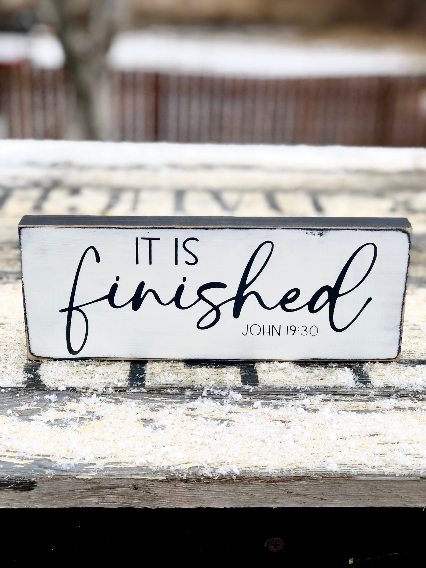 IT IS FINISHED/ IT IS WELL WITH MY SOUL OR LOVE DAISY- DOUBLE SIDED WOOD SIGN