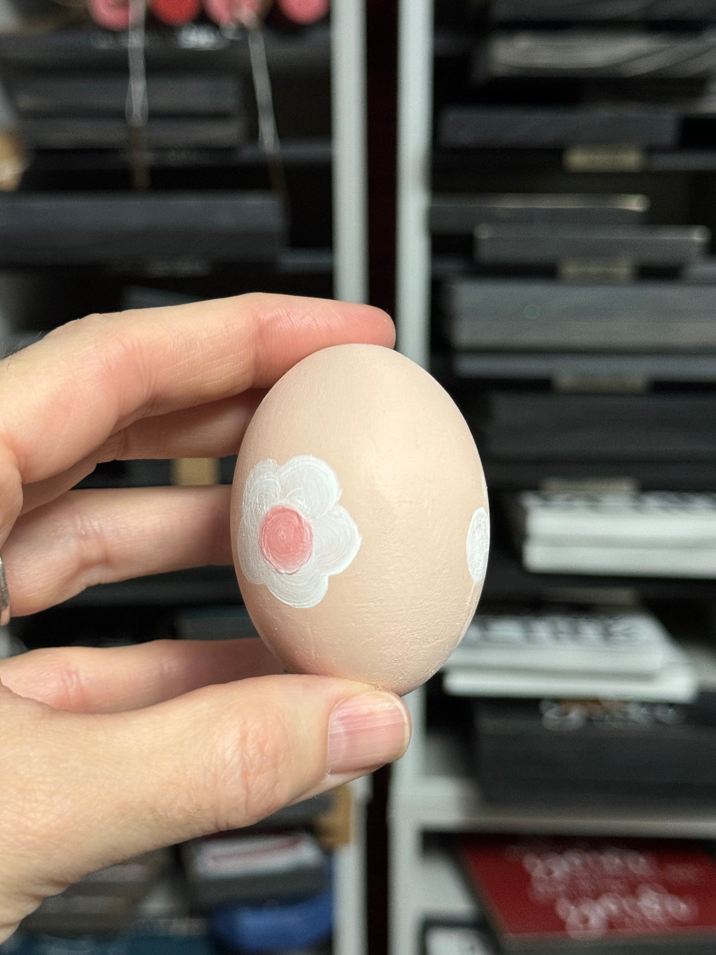 Hand-Painted Wooden Easter Eggs – Unique Spring Decor, Tiered Tray & Easter Basket Filler