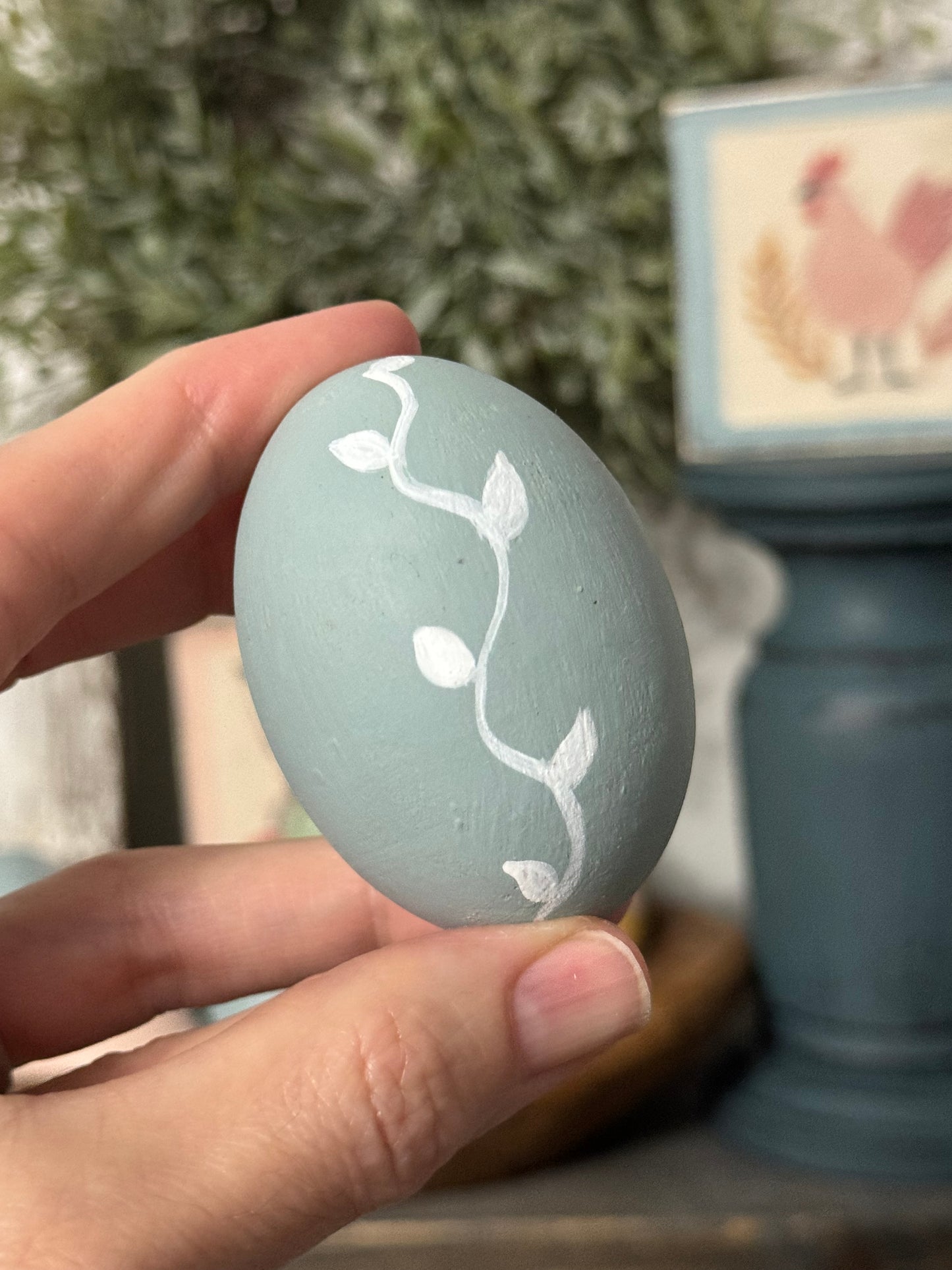 Hand-Painted Wooden Easter Eggs – Unique Spring Decor, Tiered Tray & Easter Basket Filler