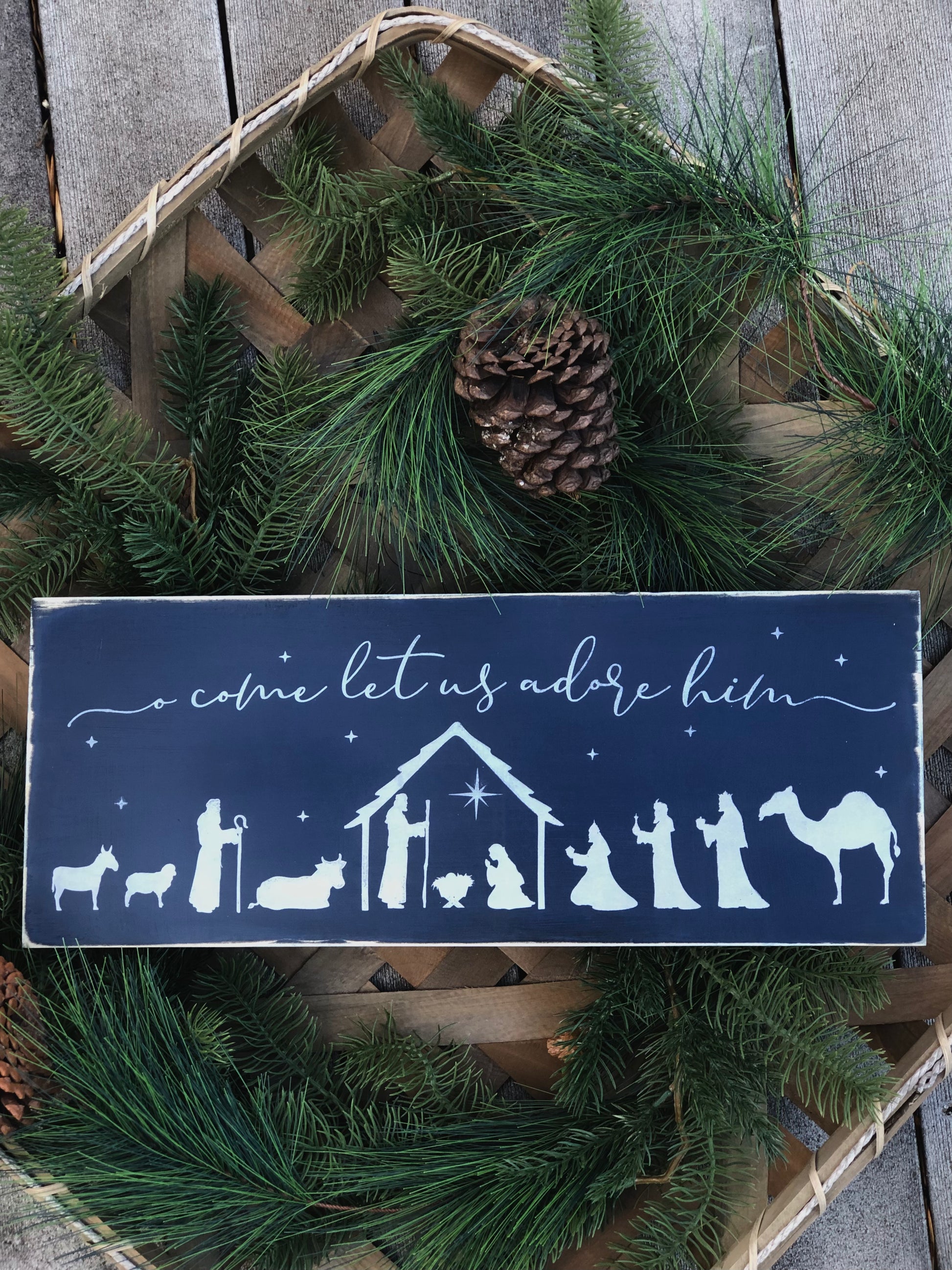 Visual Sign Nativity NATIVITY SCENE - WOOD SIGN – The Farmers Daughters and Co