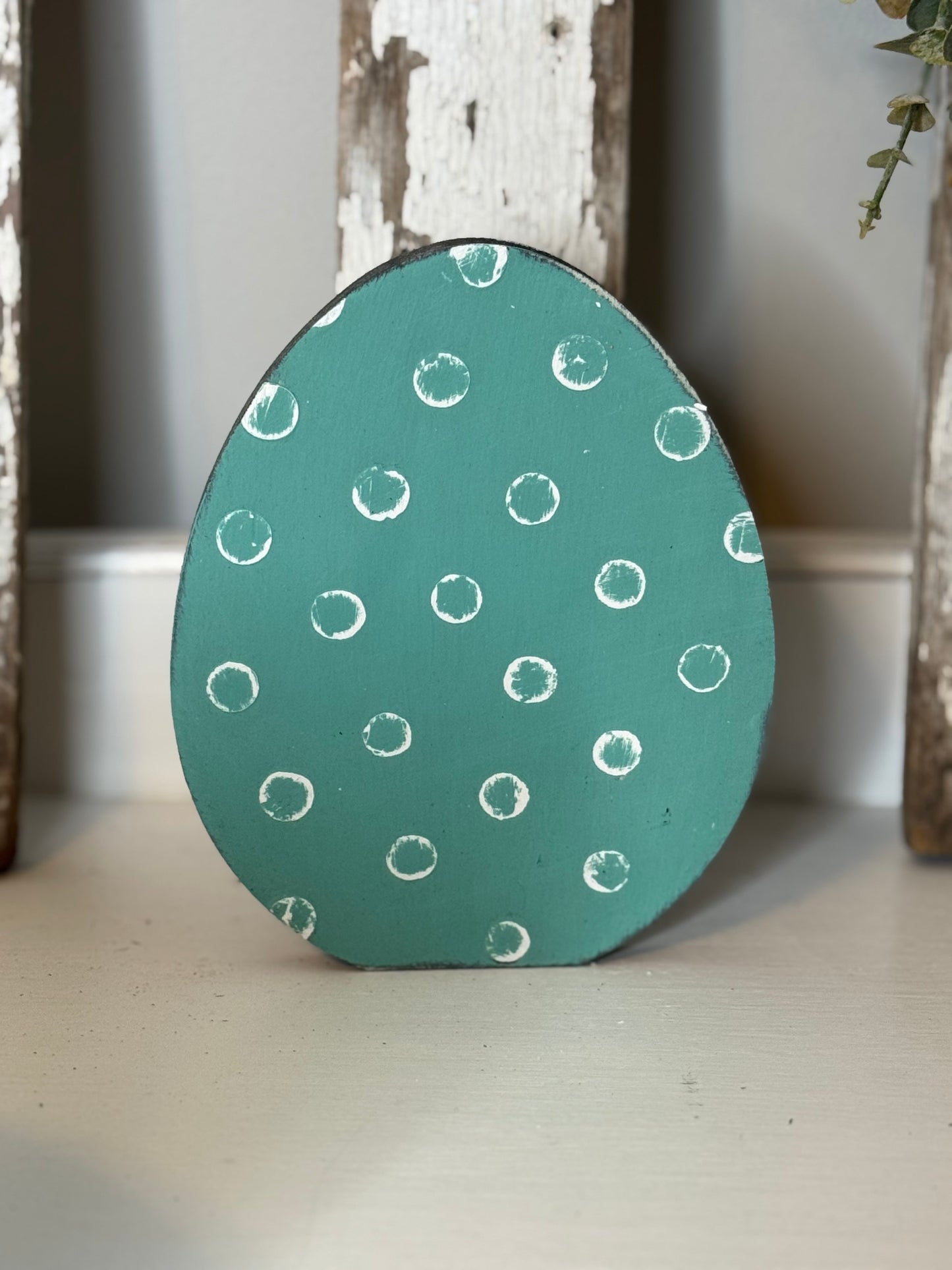 Hand-Painted Wooden Standing Easter Eggs – Unique Spring Decor, Tiered Tray & Easter Basket Filler