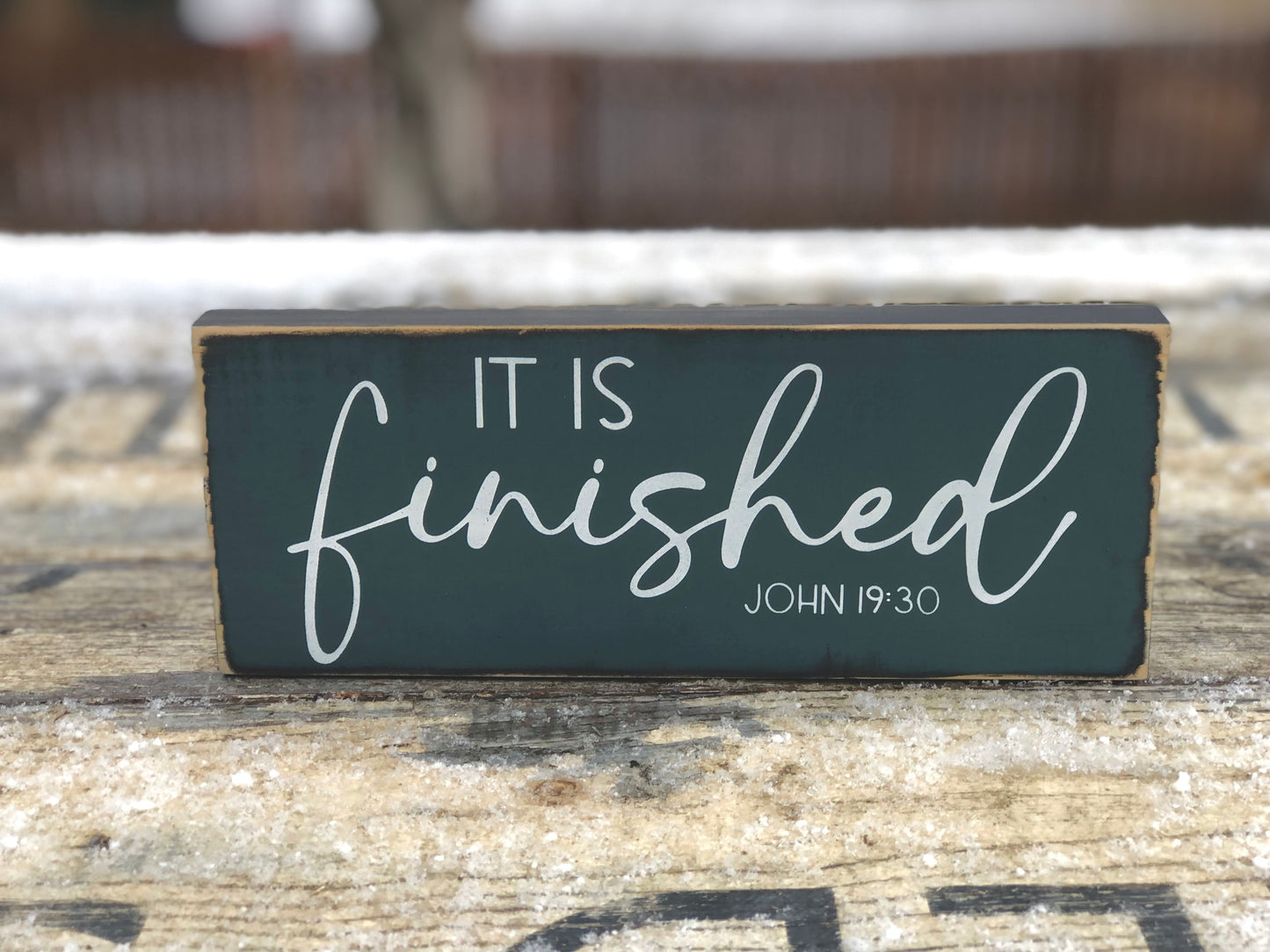 IT IS FINISHED/ IT IS WELL WITH MY SOUL OR LOVE DAISY- DOUBLE SIDED WOOD SIGN