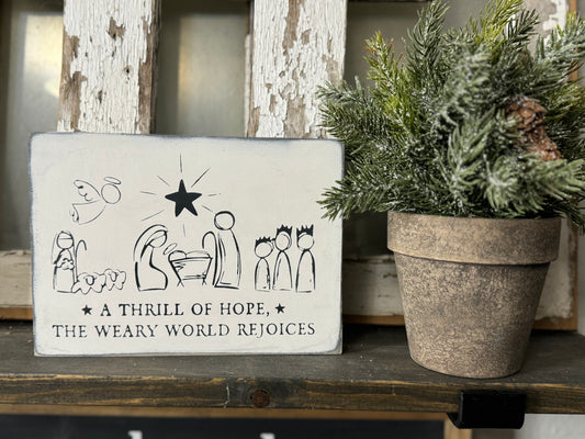 NATIVITY SCENE WOOD SIGN