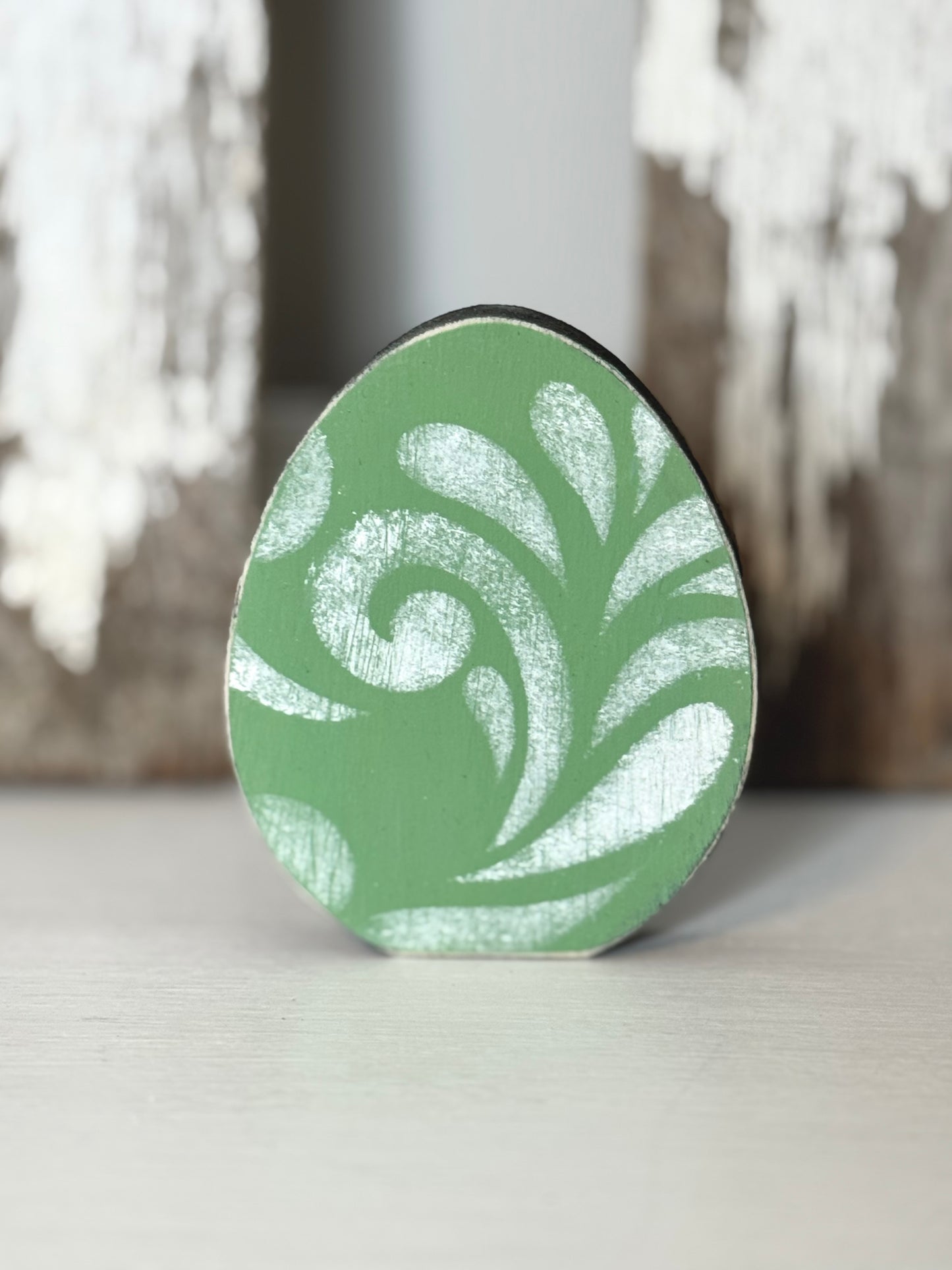 Hand-Painted Wooden Standing Easter Eggs – Unique Spring Decor, Tiered Tray & Easter Basket Filler