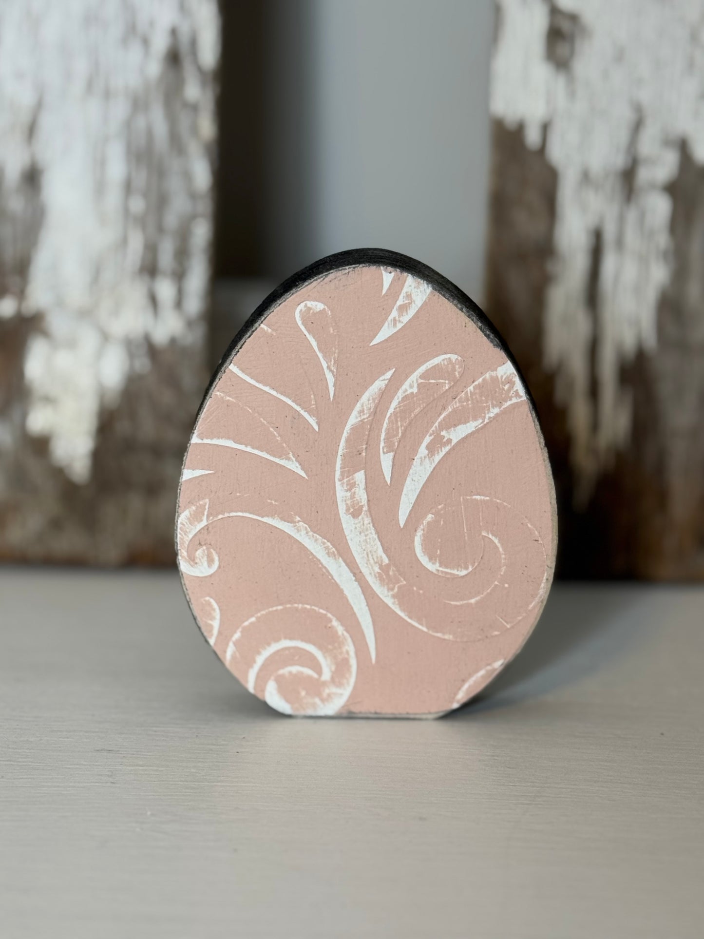 Hand-Painted Wooden Standing Easter Eggs – Unique Spring Decor, Tiered Tray & Easter Basket Filler