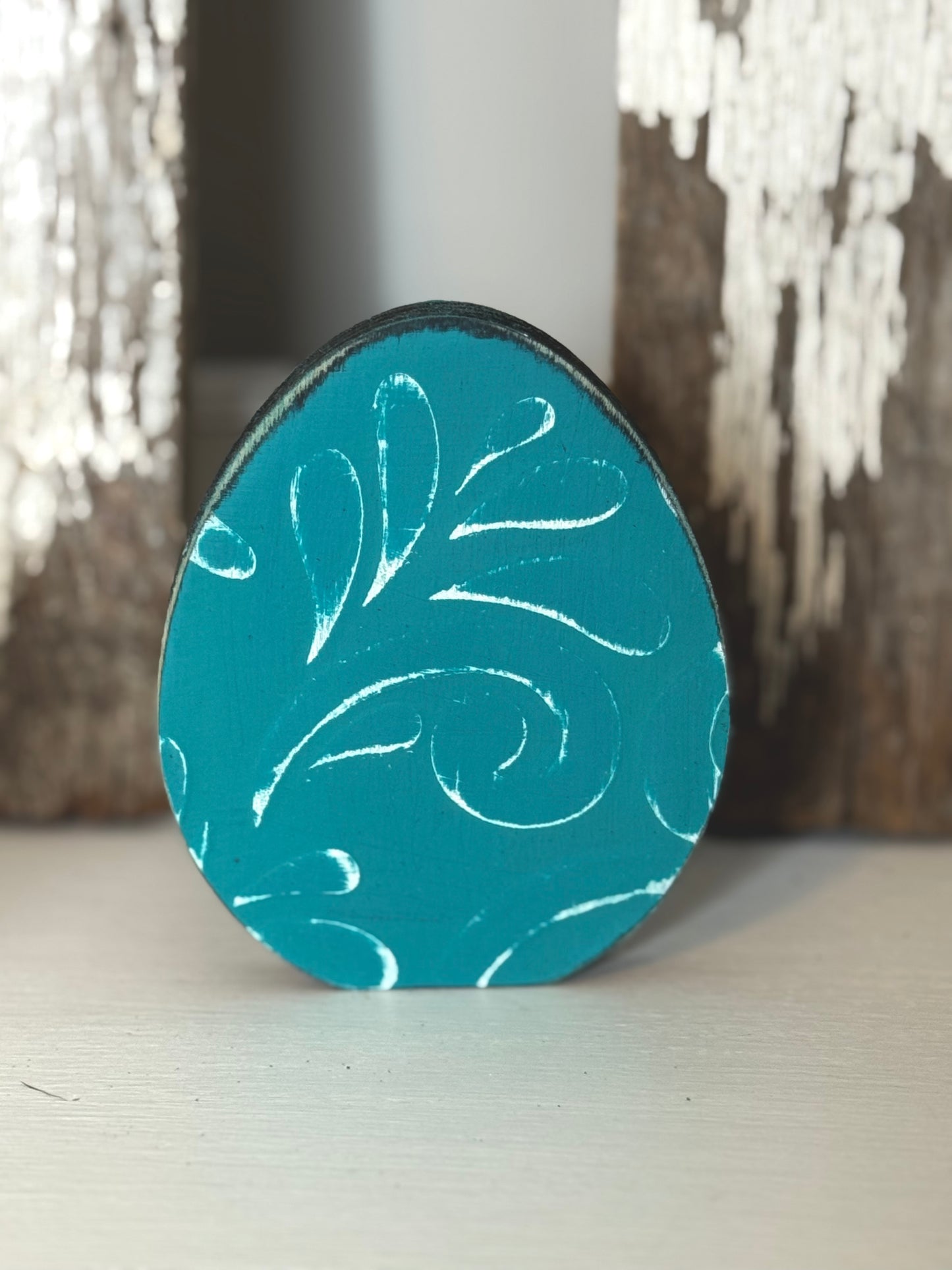 Hand-Painted Wooden Standing Easter Eggs – Unique Spring Decor, Tiered Tray & Easter Basket Filler