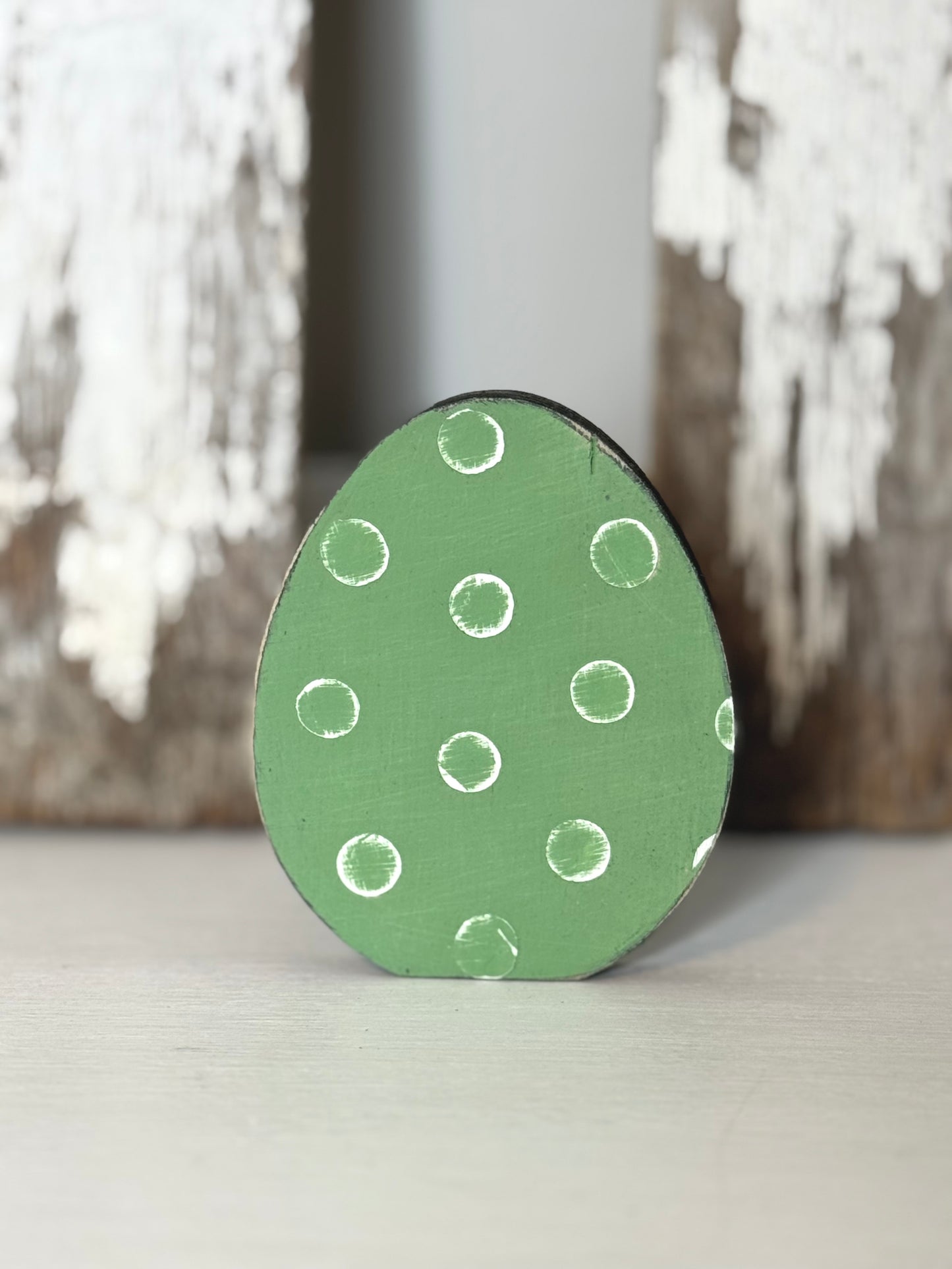 Hand-Painted Wooden Standing Easter Eggs – Unique Spring Decor, Tiered Tray & Easter Basket Filler