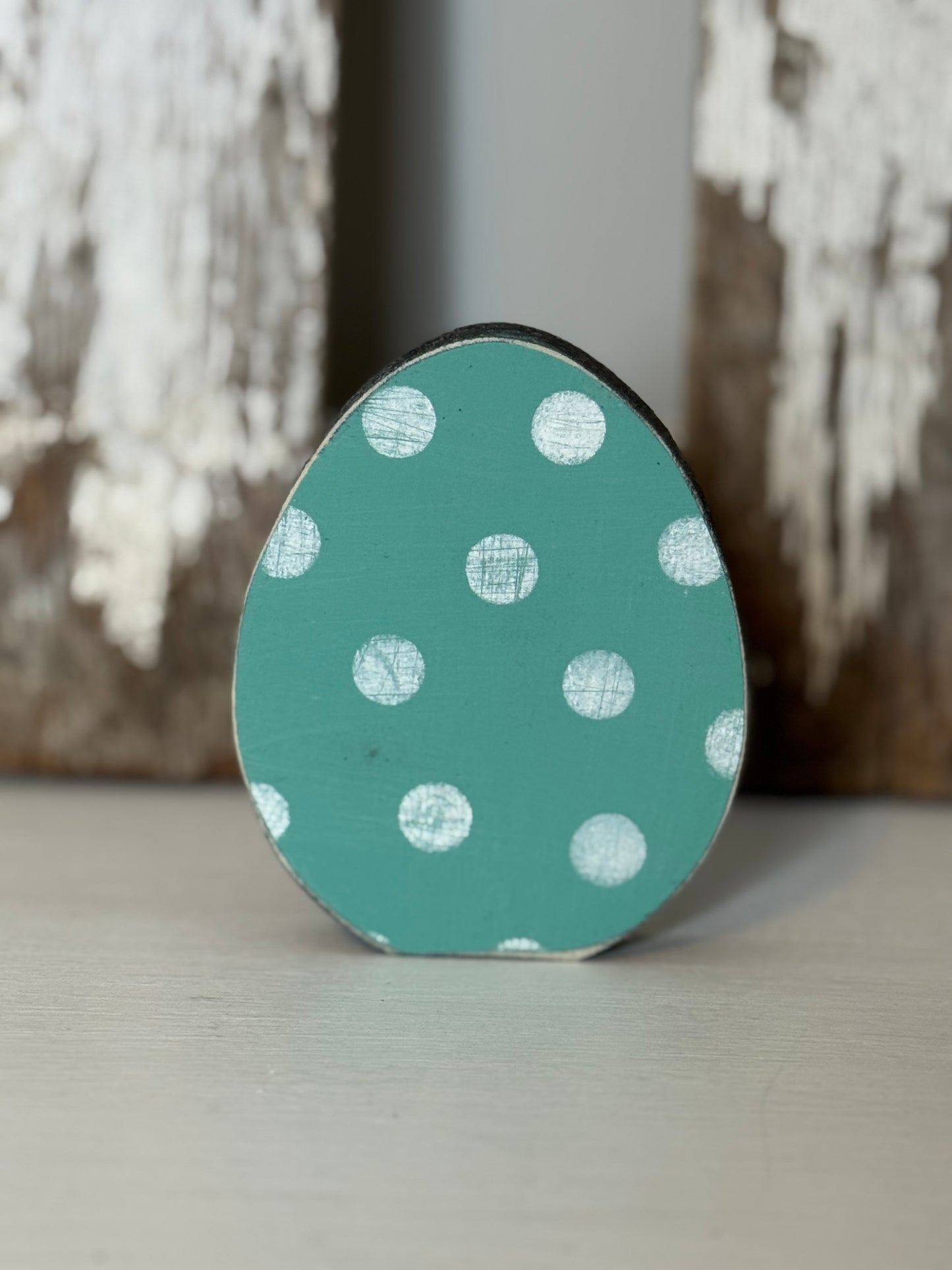 Hand-Painted Wooden Standing Easter Eggs – Unique Spring Decor, Tiered Tray & Easter Basket Filler