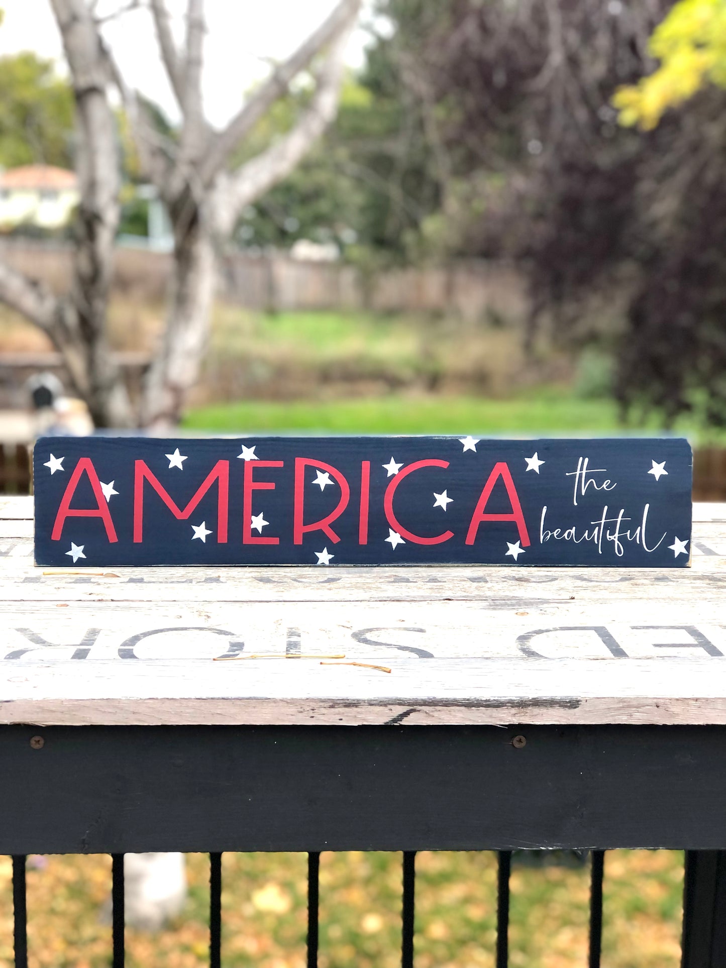 AMERICA THE BEAUTIFUL - WOOD SIGN