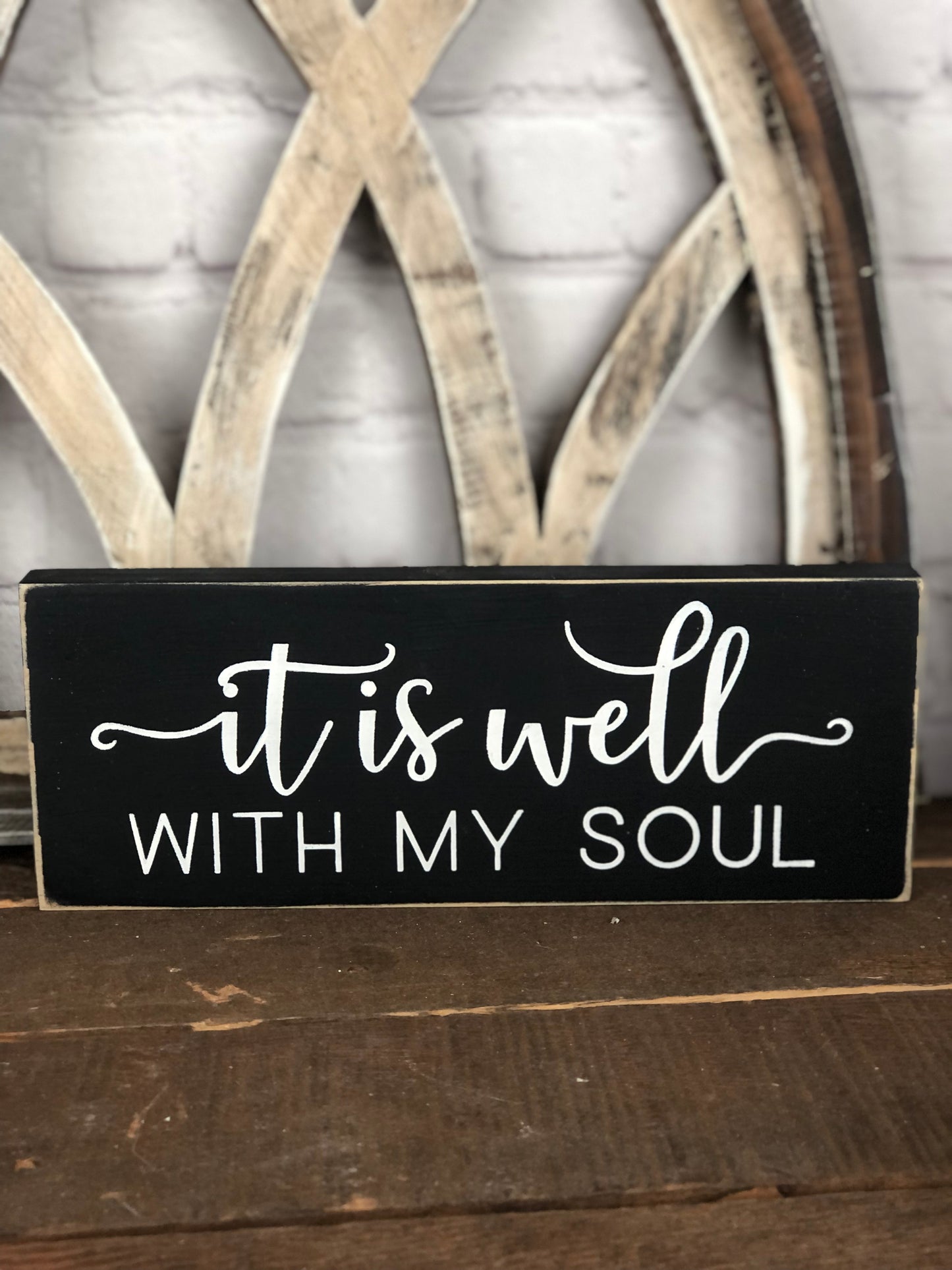 IT IS FINISHED/ IT IS WELL WITH MY SOUL OR LOVE DAISY- DOUBLE SIDED WOOD SIGN