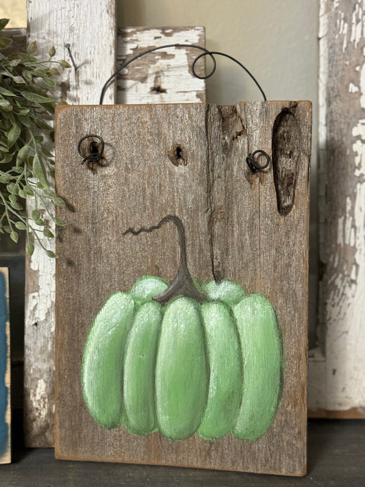 HANDPAINTED PUMPKIN - BARNWOOD WOOD SIGN-LIMITED EDITION