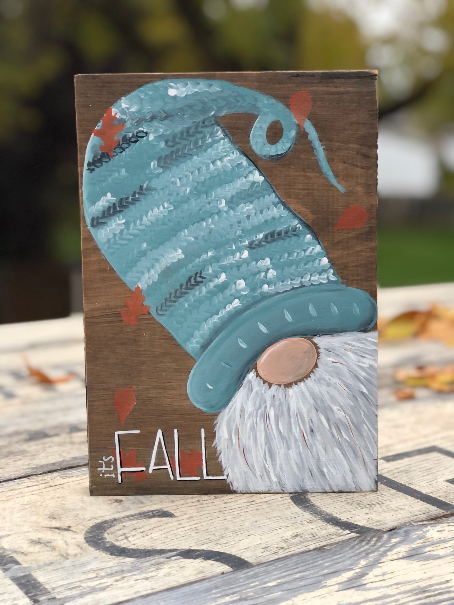 FALL HANDPAINTED GNOME - WOOD SIGN-LIMITED EDITION