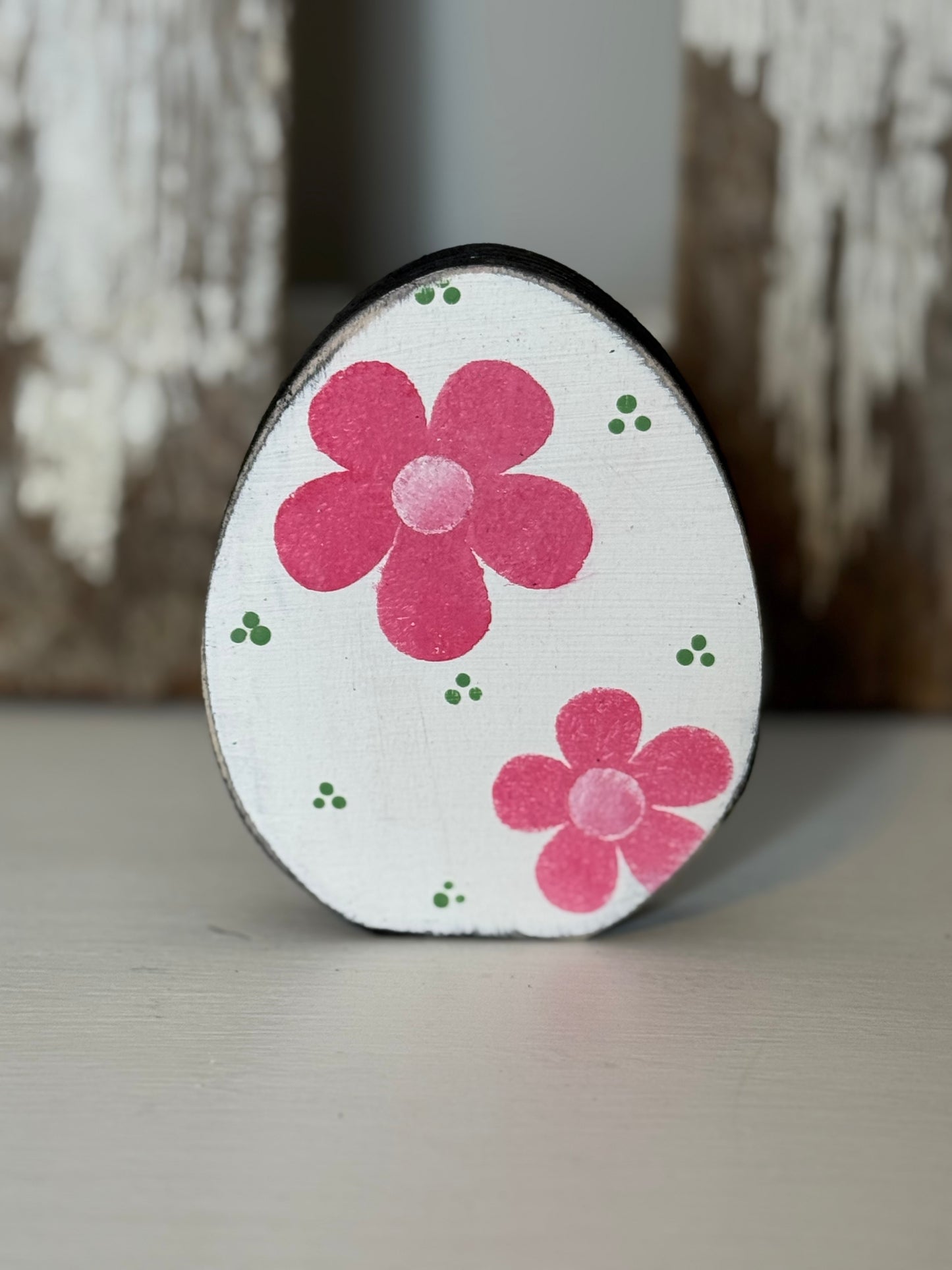 Hand-Painted Wooden Standing Easter Eggs – Unique Spring Decor, Tiered Tray & Easter Basket Filler