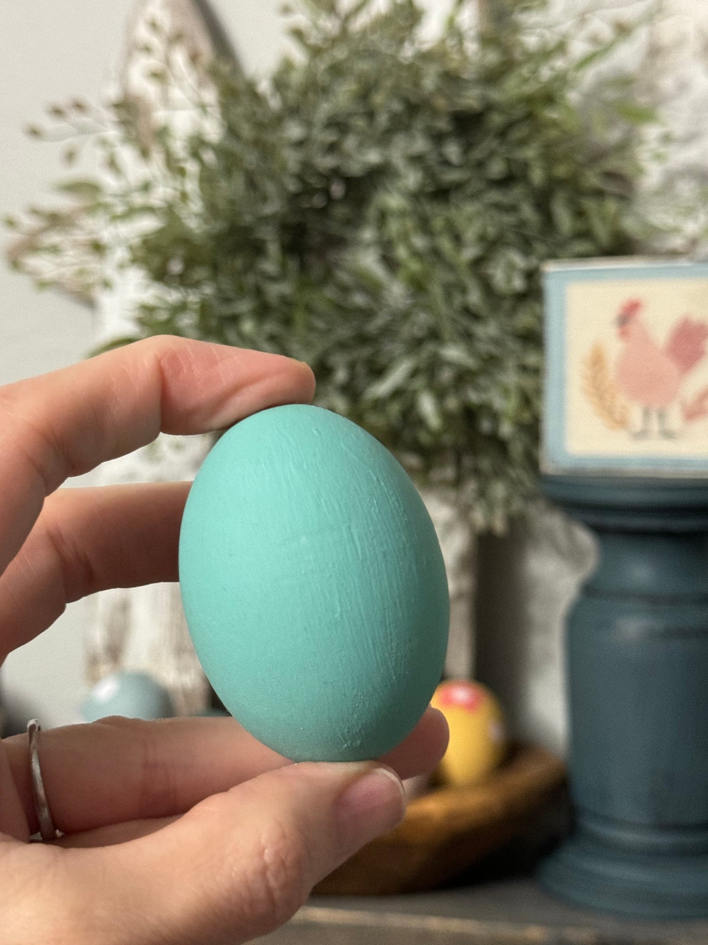 Hand-Painted Wooden Easter Eggs – Unique Spring Decor, Tiered Tray & Easter Basket Filler