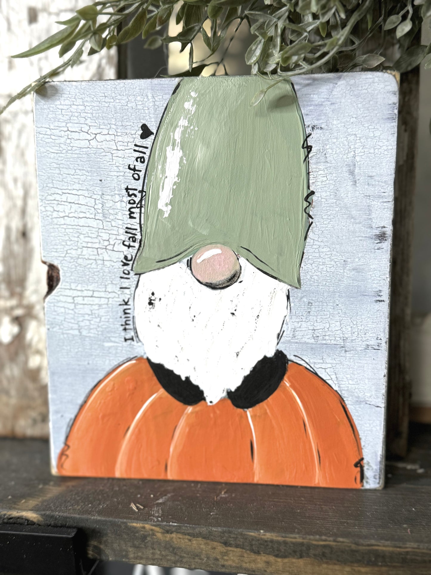 GNOME PRINT - FALL GNOME ON PUMPKIN