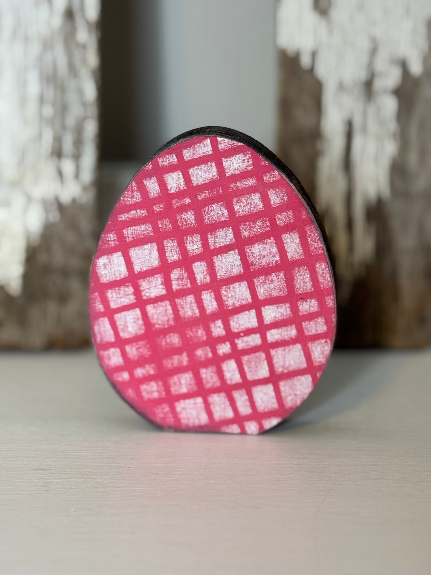 Hand-Painted Wooden Standing Easter Eggs – Unique Spring Decor, Tiered Tray & Easter Basket Filler