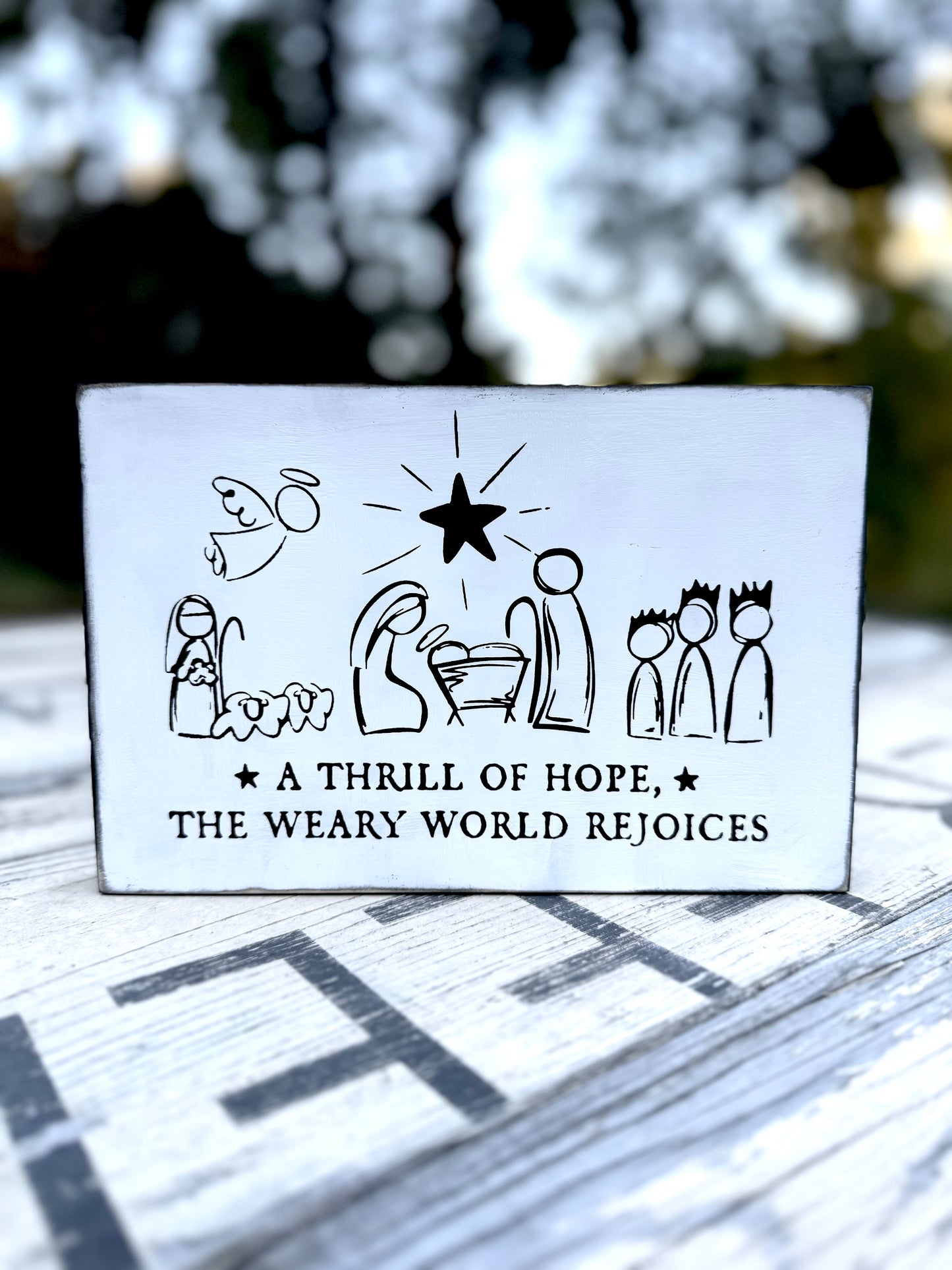 NATIVITY SCENE/ AUTUMN VIBES- DOUBLE SIDED WOOD SIGN