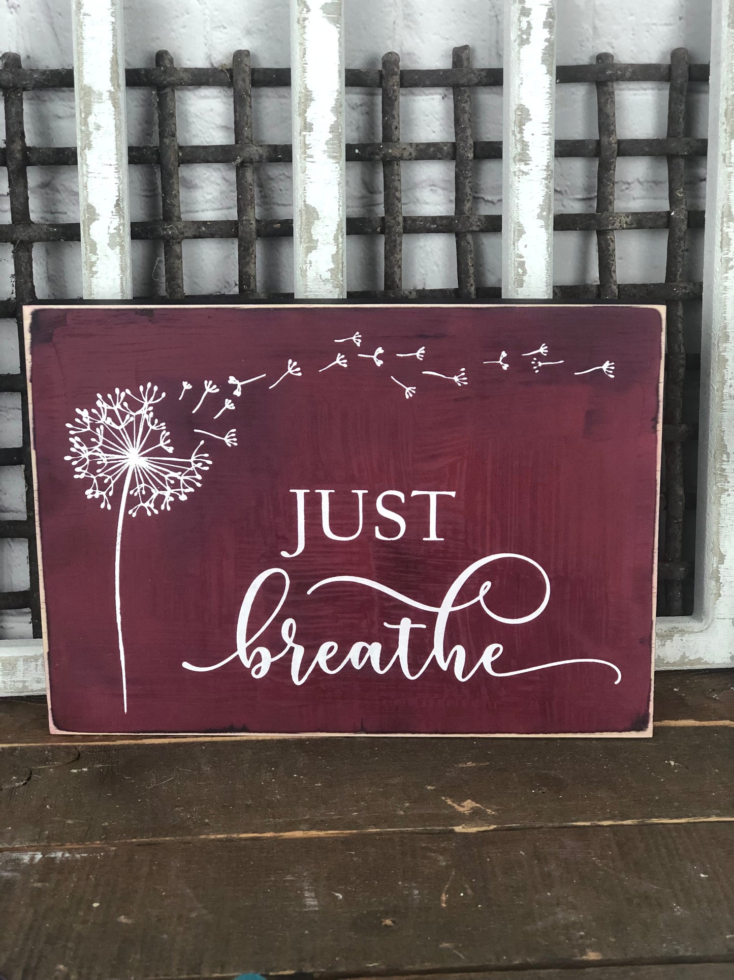 JUST BREATHE- WOOD SIGN