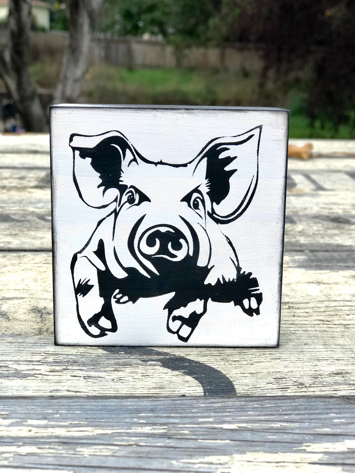 SANTA/ MINI FARM HOUSE ANIMAL BLOCKS  - WOOD SIGN
