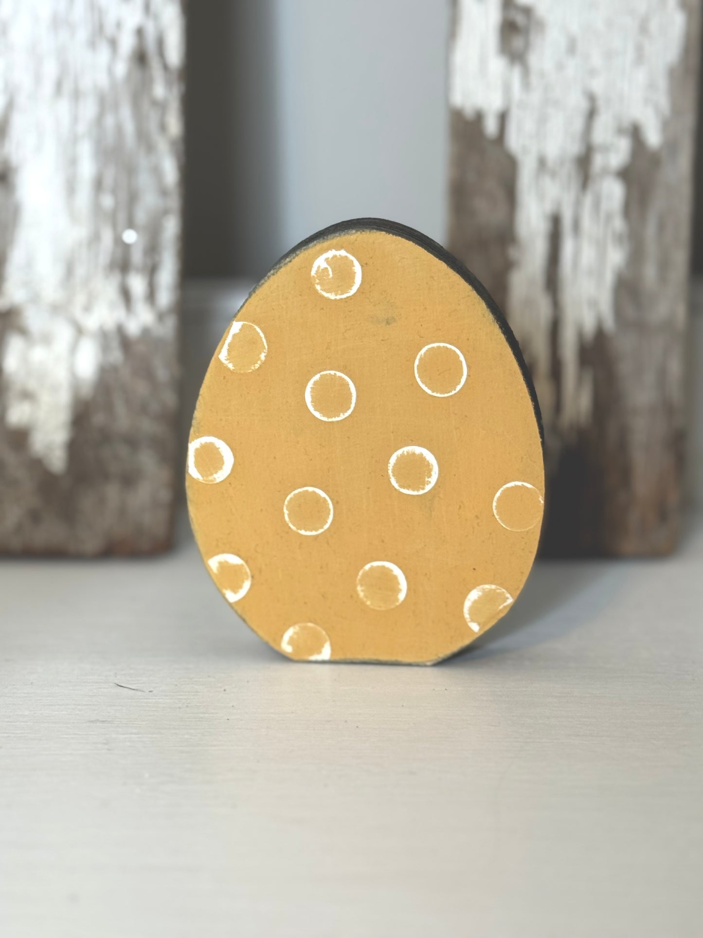 Hand-Painted Wooden Standing Easter Eggs – Unique Spring Decor, Tiered Tray & Easter Basket Filler