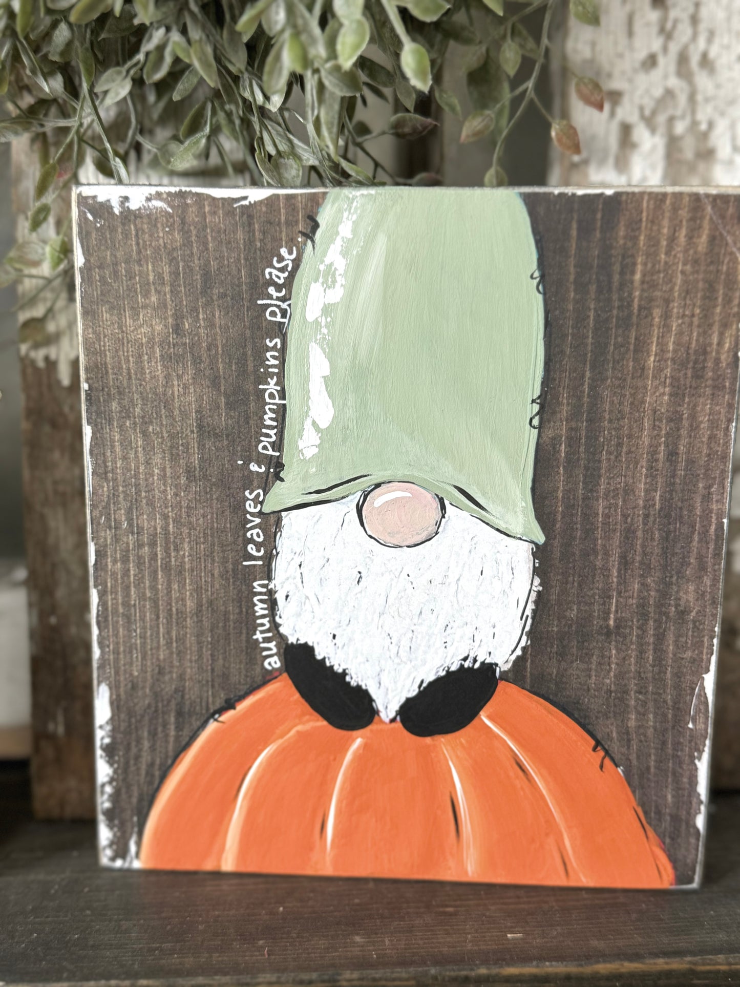 GNOME PRINT - FALL GNOME ON PUMPKIN