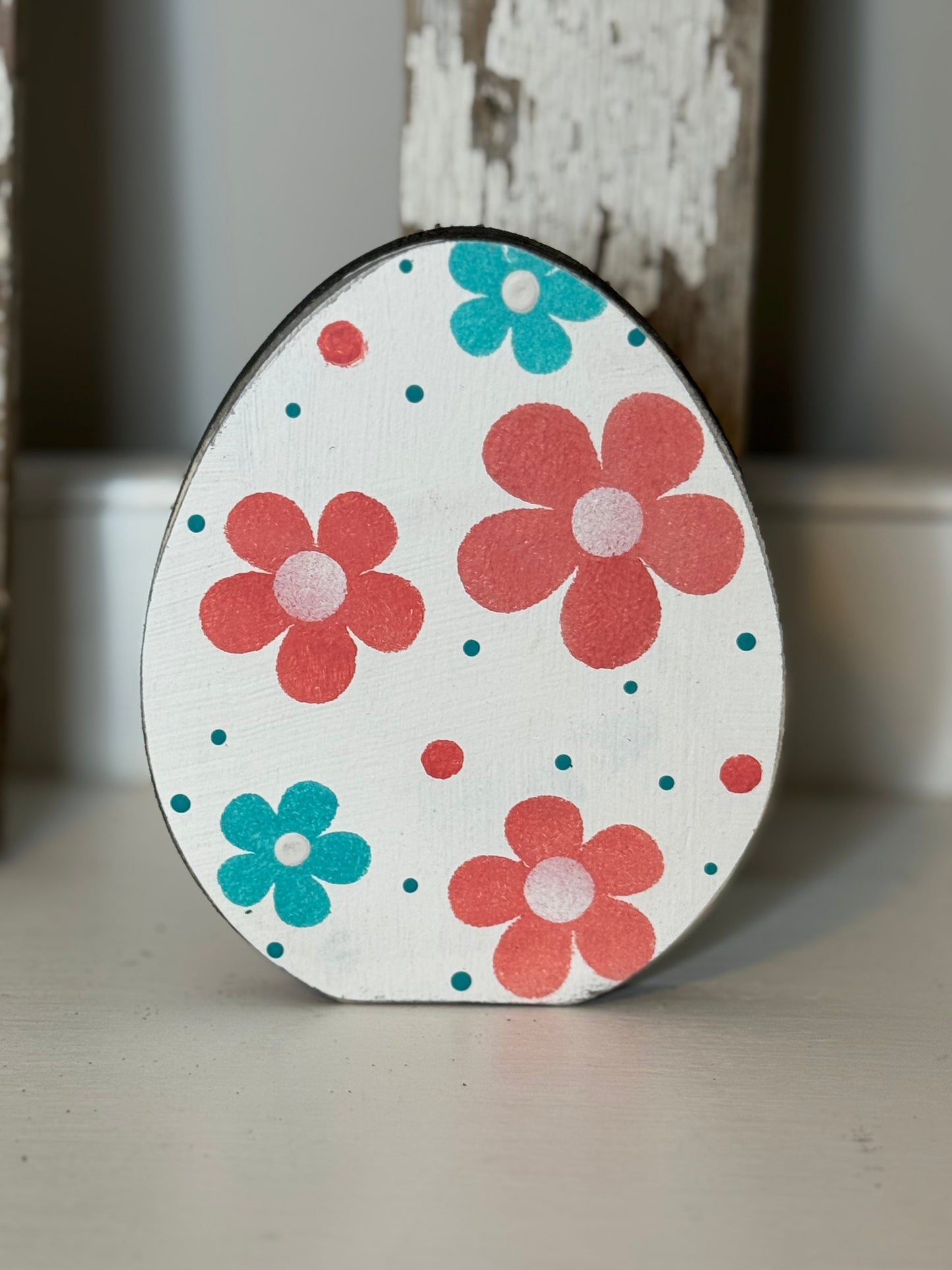 Hand-Painted Wooden Standing Easter Eggs – Unique Spring Decor, Tiered Tray & Easter Basket Filler