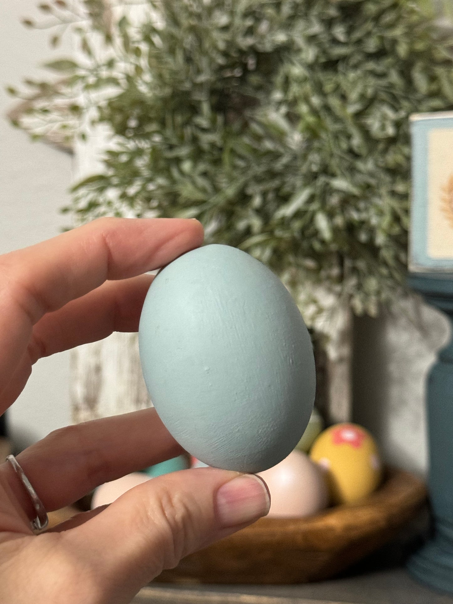 Hand-Painted Wooden Easter Eggs – Unique Spring Decor, Tiered Tray & Easter Basket Filler