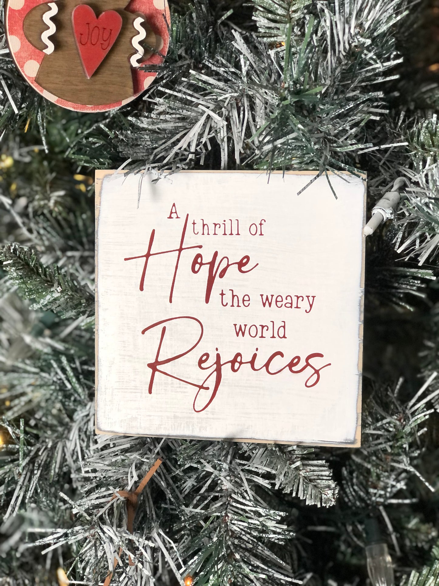 A THRILL OF HOPE THE WEARY WORLD REJOICES/HAND PAINTED PUMPKIN- CHRISTMAS WOOD SIGN