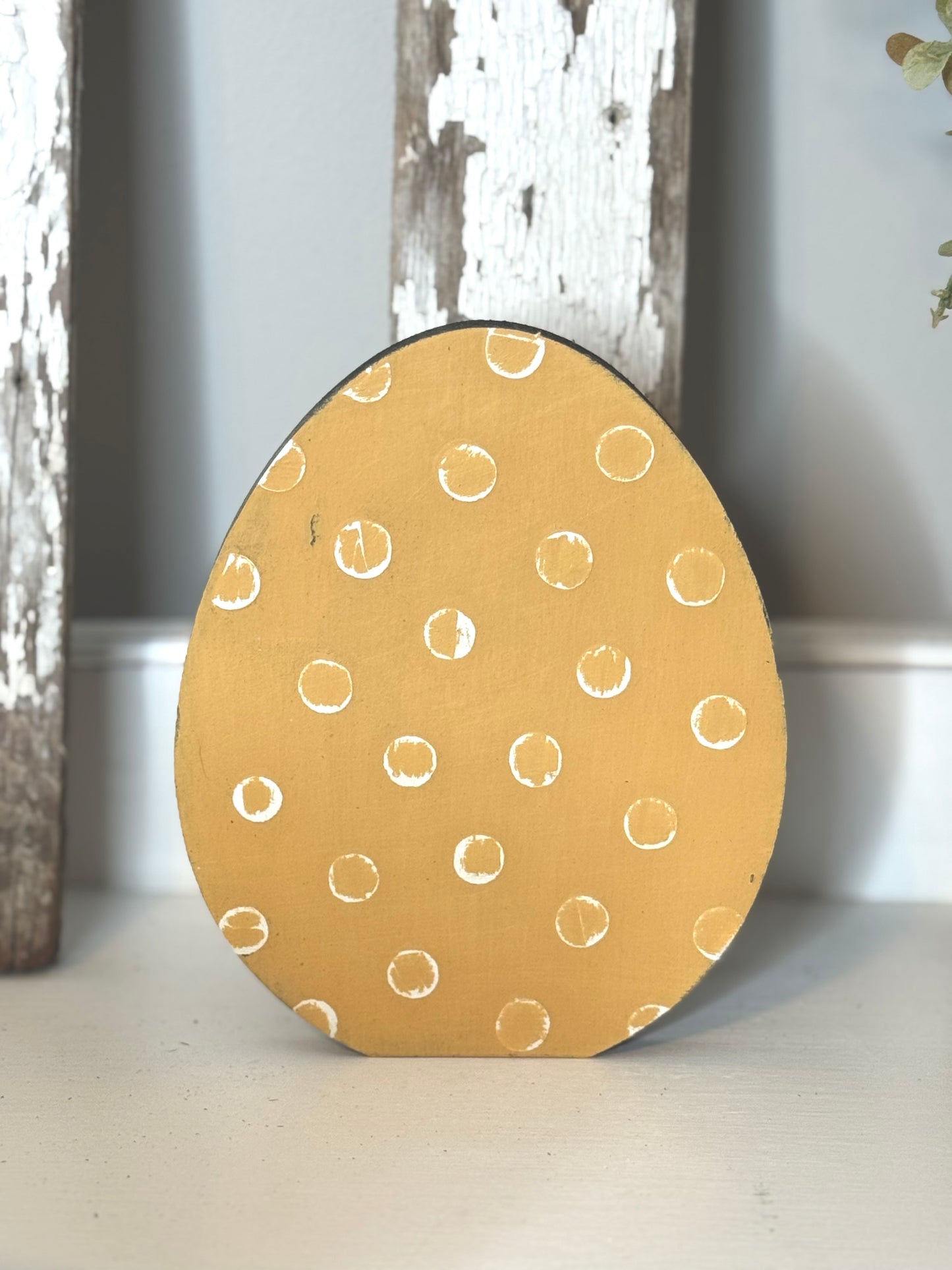 Hand-Painted Wooden Standing Easter Eggs – Unique Spring Decor, Tiered Tray & Easter Basket Filler