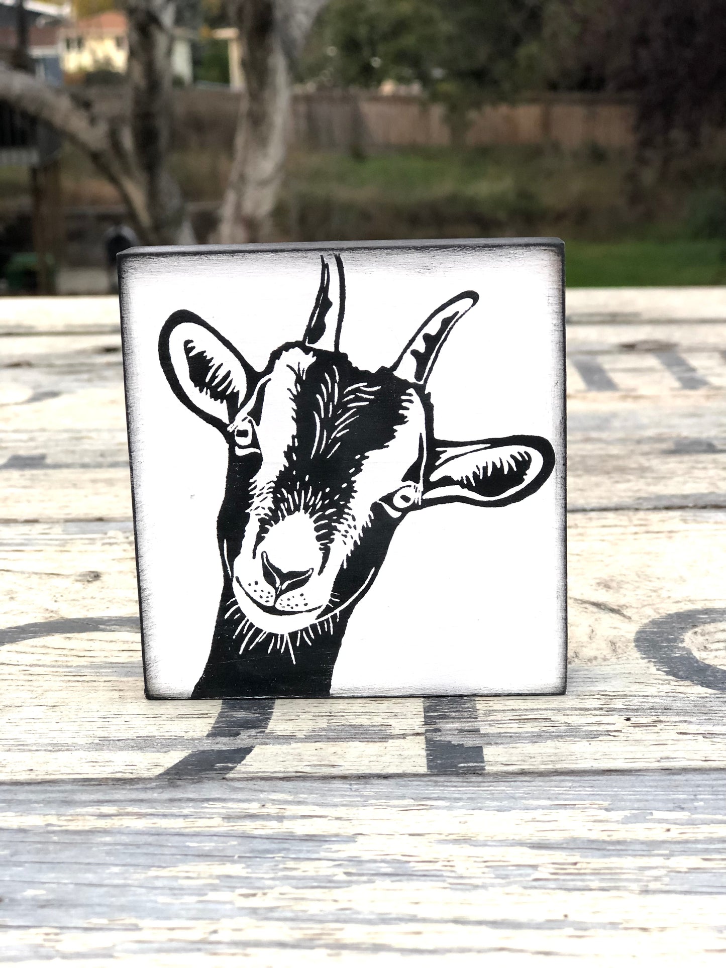 SANTA/ MINI FARM HOUSE ANIMAL BLOCKS  - WOOD SIGN