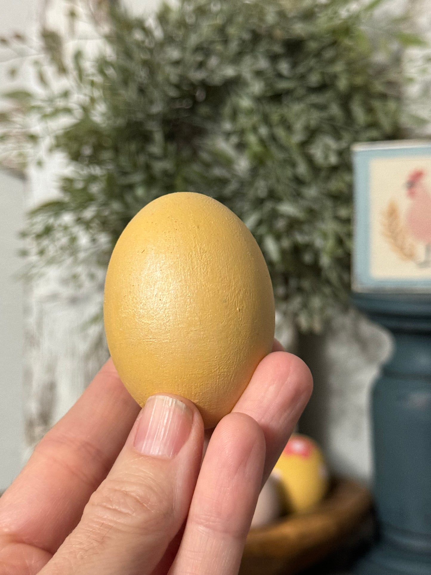Hand-Painted Wooden Easter Eggs – Unique Spring Decor, Tiered Tray & Easter Basket Filler