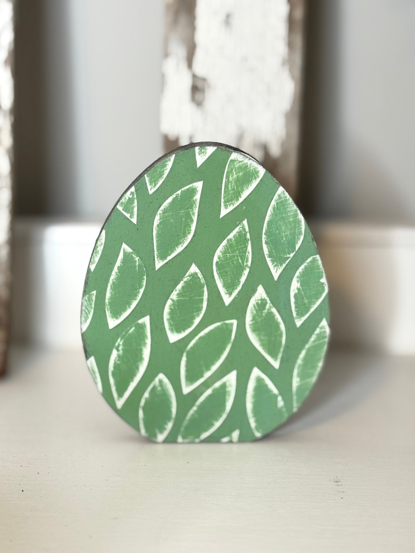 Hand-Painted Wooden Standing Easter Eggs – Unique Spring Decor, Tiered Tray & Easter Basket Filler